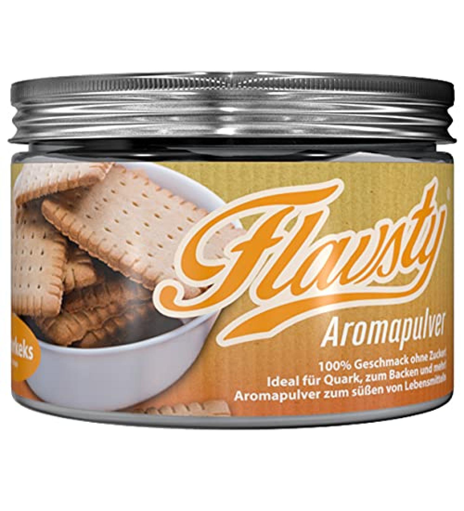 Flavsty Butter Cookie Flavor Powder | Vegan Sugar-Free Aroma Powder for Baking & Beverages - Buy Online on GoSupps.com