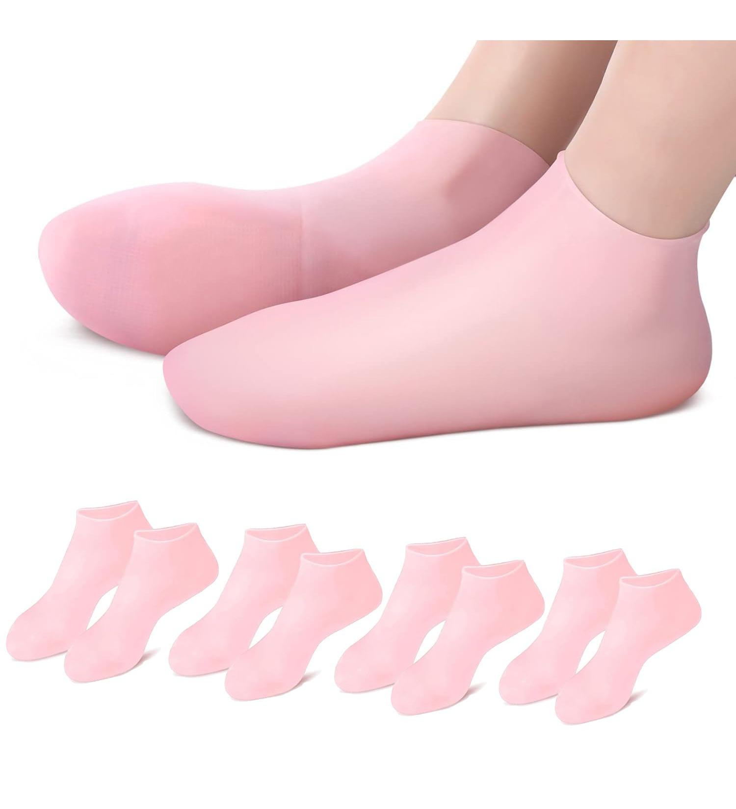 4Pairs Silicone Moisturizing Socks Silicone Pedicure Socks Silicone Socks for Women Women's Spa Pedicure Socks Anti Slip Socks for Repairing Dry Feet Cracked Heels and Softening Rough Skin - Buy Online on GoSupps.com