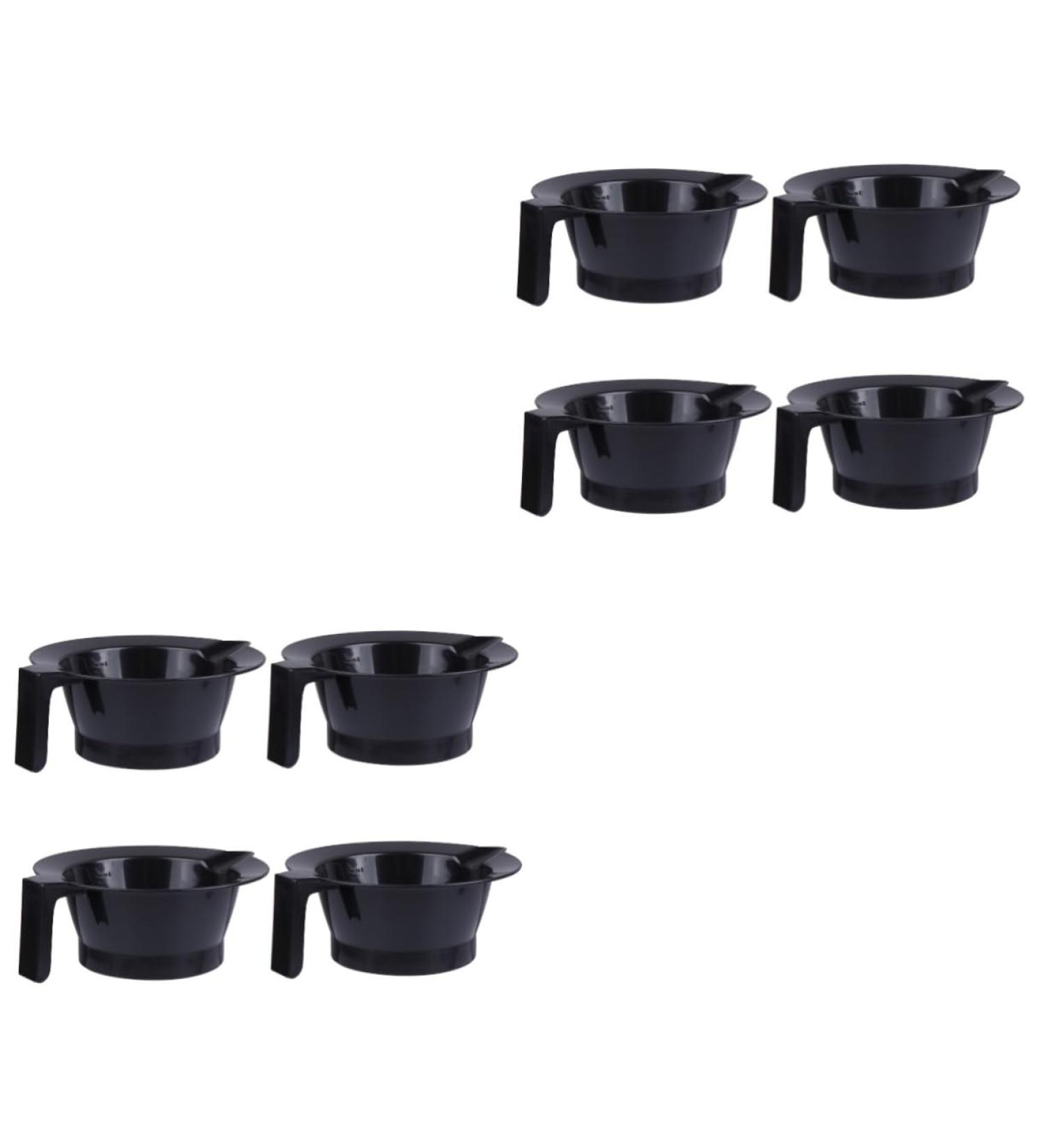 PopetPop 8 STK Color Mixing Bowls for Hairdressing - Soft Seat Plastic Baked Oil Bowl with Handle | Perfect for Salons - 14x14x6cm - Schwarz (2pcs) - Buy Online on GoSupps.com
