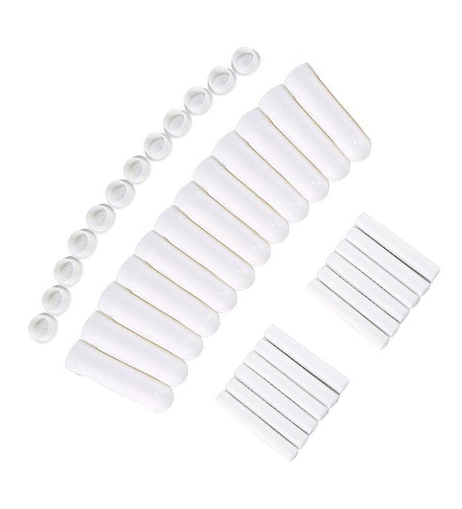 Healeved Refillable Inhaler Tubes - 12 Sets for Essential Oils - Nasal Aspirator White Inhaler Stick - Filling Packaging Tube - Buy Online on GoSupps.com