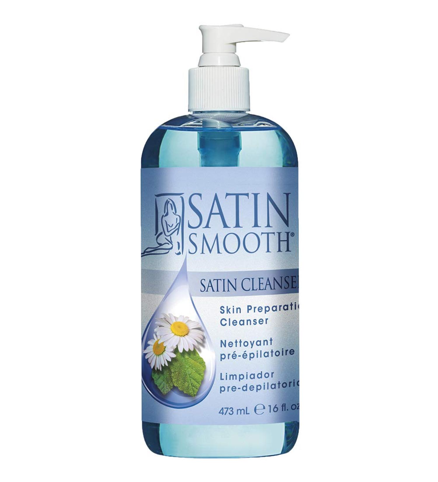 SATIN SMOOTH Satin Cleanser Skin Preparation Cleanser 16 oz - Gentle Facial Cleanser 16 Fl Oz - Buy Online on GoSupps.com