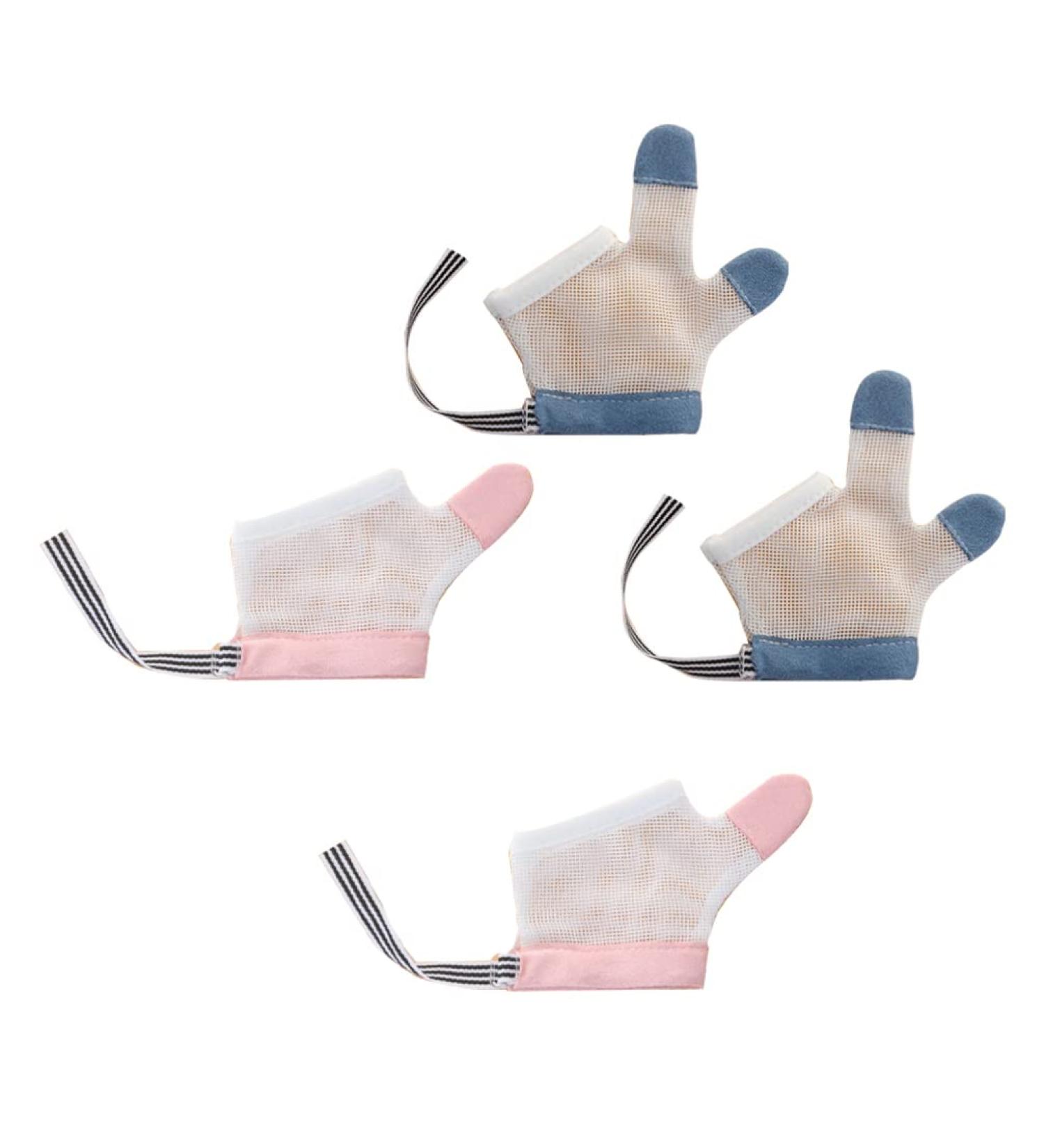 DOITOOL Kids Stop Thumb Sucking Kit - 2 Pairs No Scratch Thumb Mittens for Boys and Girls - Blue Breathable Finger Guards - Buy Online on GoSupps.com