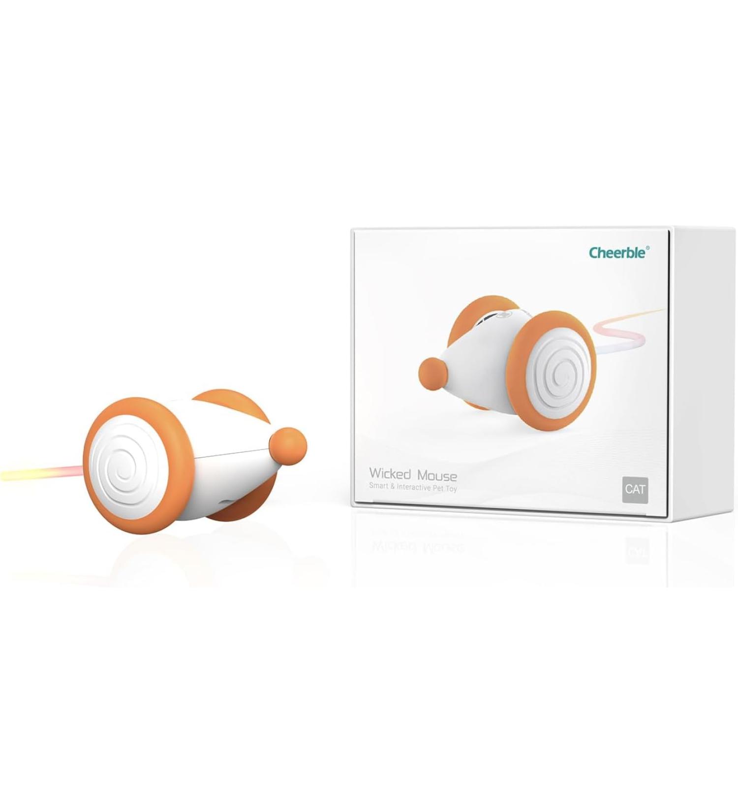 Cheerble Interactive Cat Toys for Indoor Cats Automatic Cat Toy with LED Lights  Wicked Mouse Toy USB Rechargeable Auto On & Off - Yellow - Buy Online on GoSupps.com