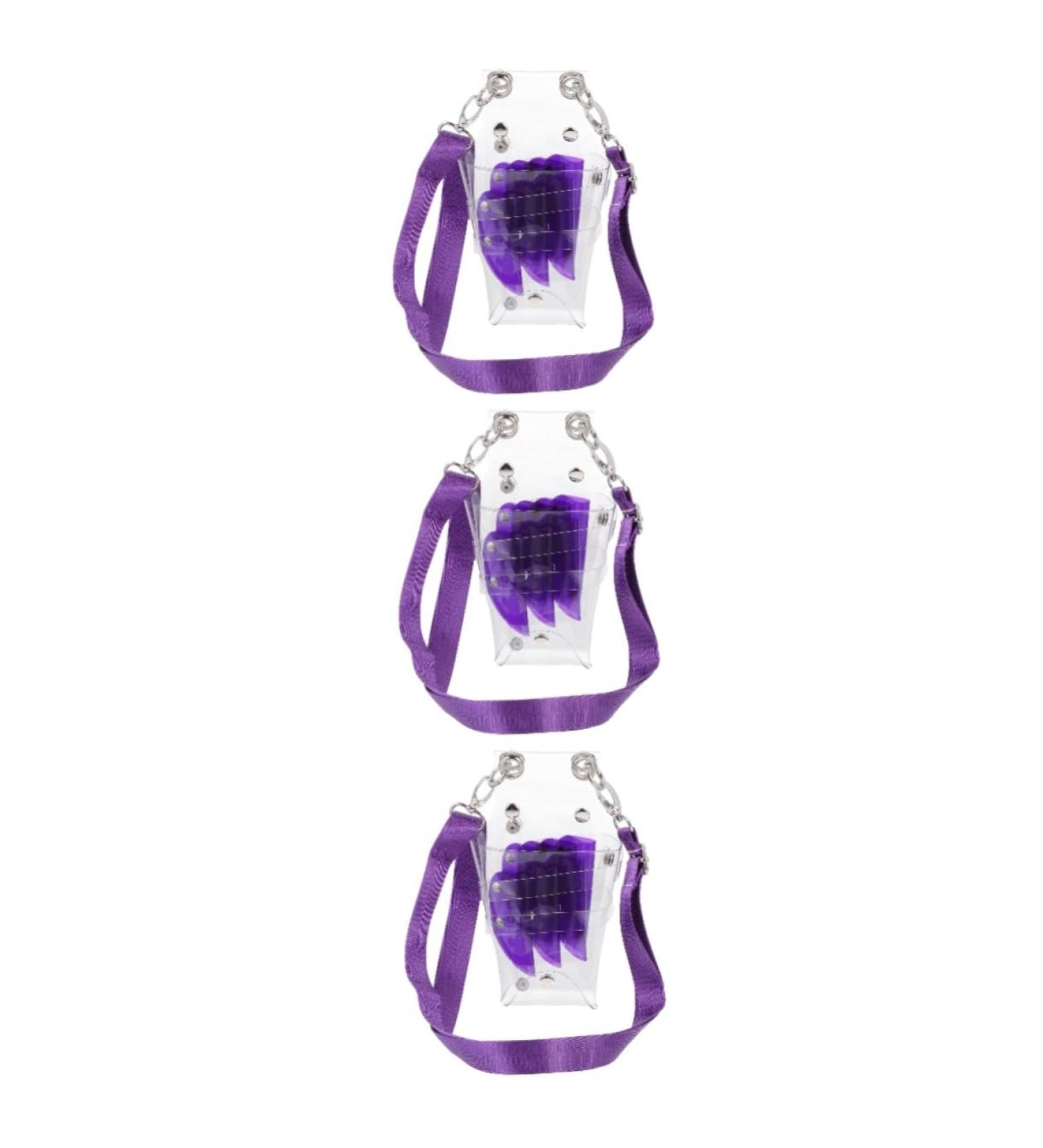 Minkissy Leather Hair Scissors Belt Bag | Salon Tool Holder | Durable PVC Case for Hairdressing Tools - Violet Color - Buy Online on GoSupps.com