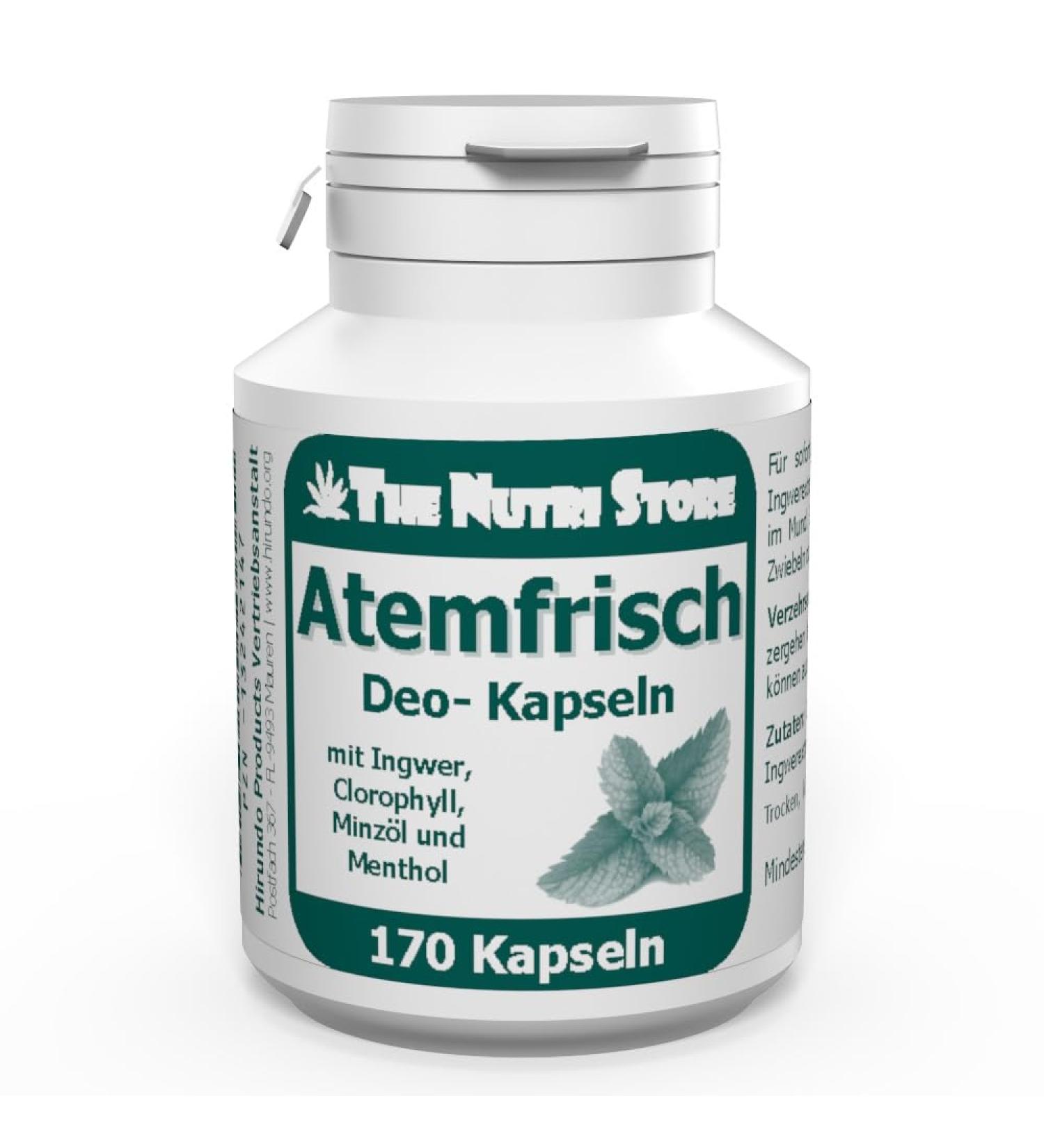 Breath Fresh Deodorant Capsules - 170 Pieces with Ginger Chlorophyll Mint Oil & Menthol | International Shipping Available - Buy Online on GoSupps.com