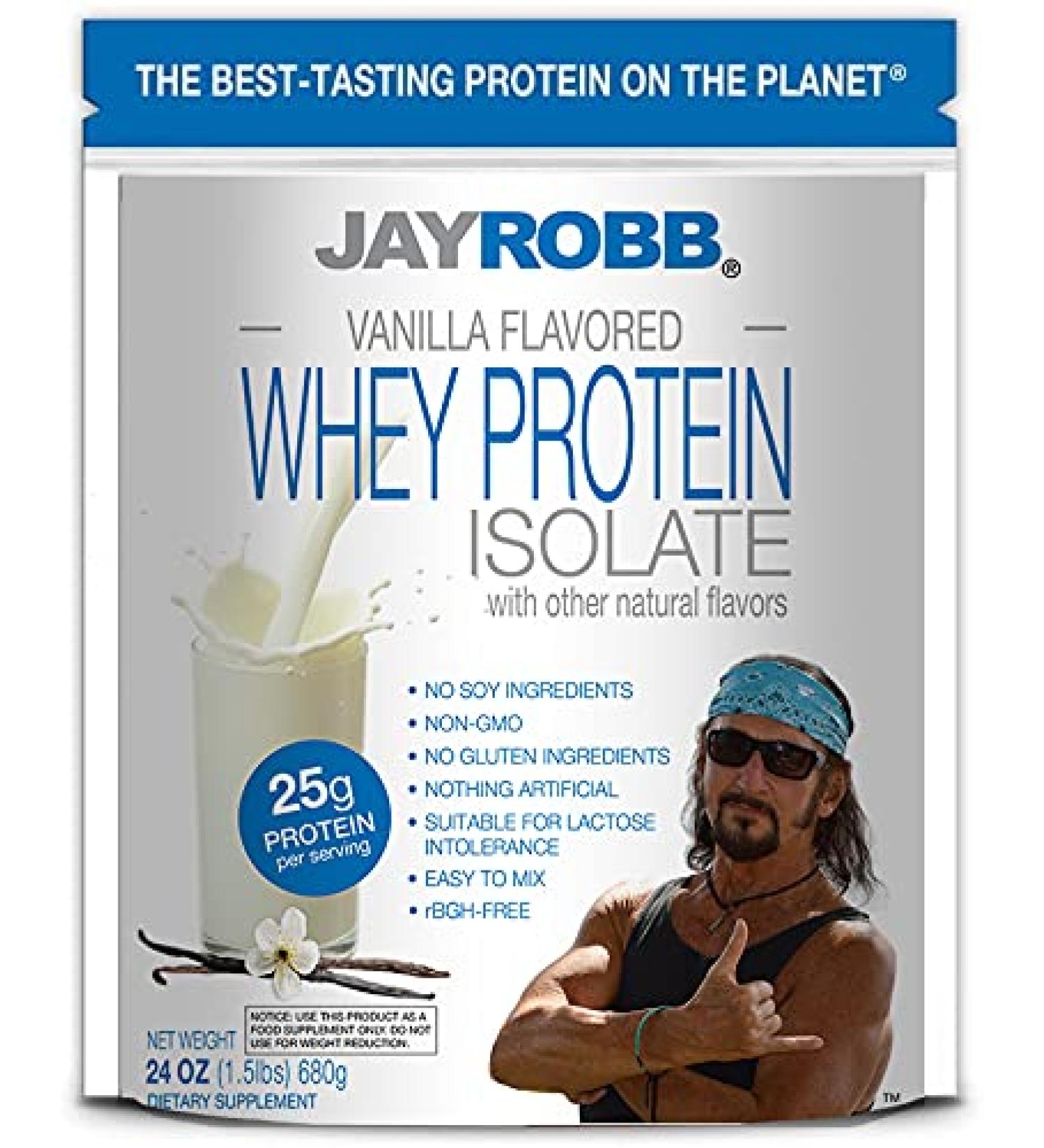 Jay Robb Whey Protein (Vanilla, 1.5 Pound) Vanilla 1.5 Pound (Pack of 1)
