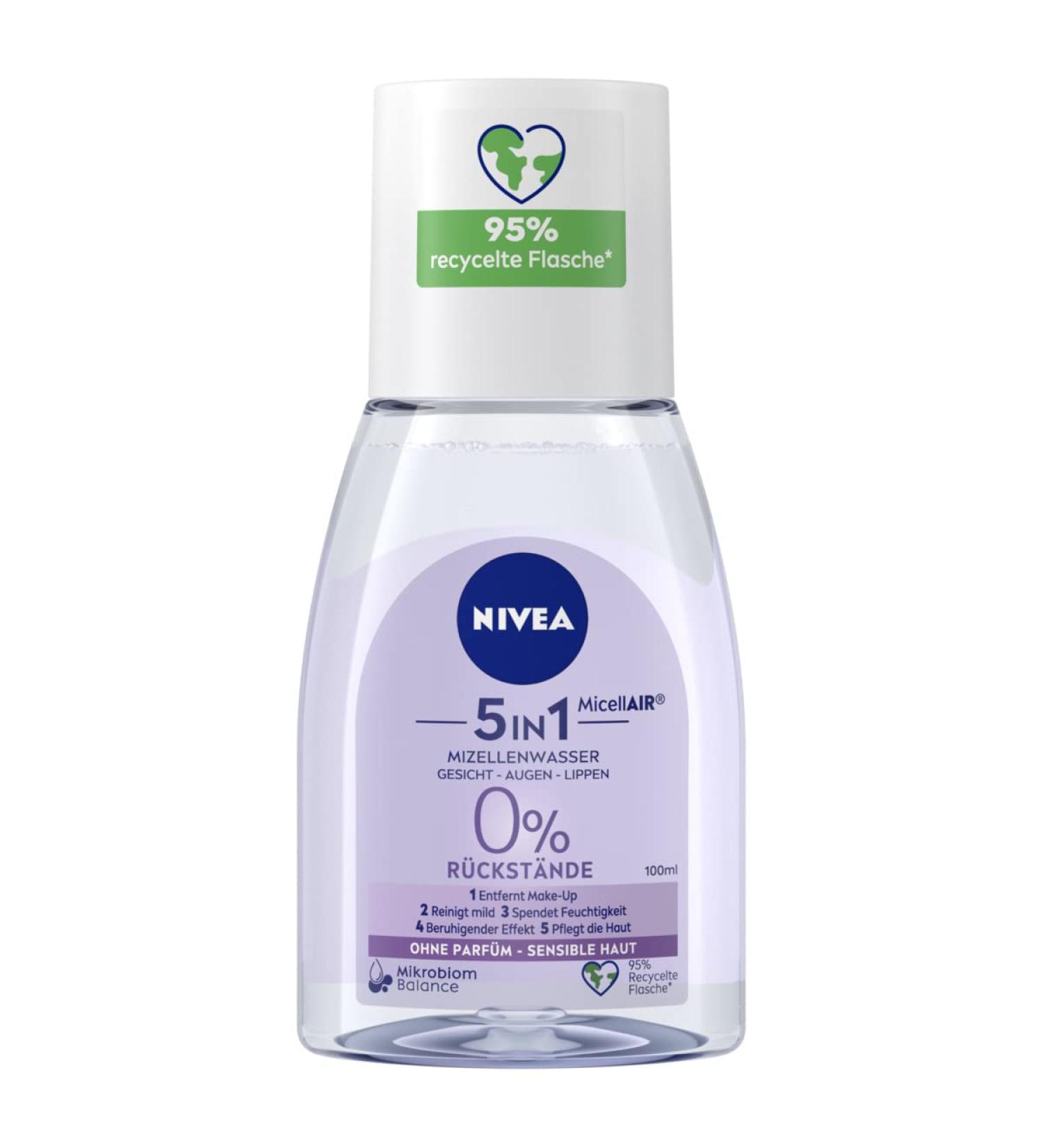 Nivea Micellair 5 in 1 Micelle Water for Sensitive Skin | 100ml | Perfume-Free Facial Toner | 6 Pack | International Shipping Available - Buy Online on GoSupps.com