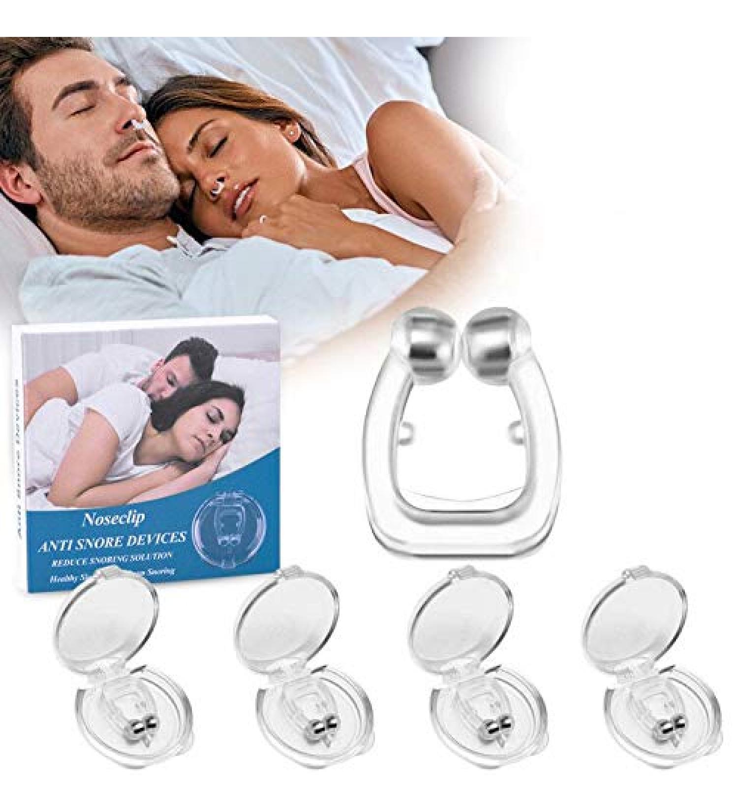Silicone Magnetic Anti Snore Nose Clip - Set of 4 - Stop Snoring and Improve Sleep - Men and Women - Comfortable Sleeping Aid - Buy Online on GoSupps.com