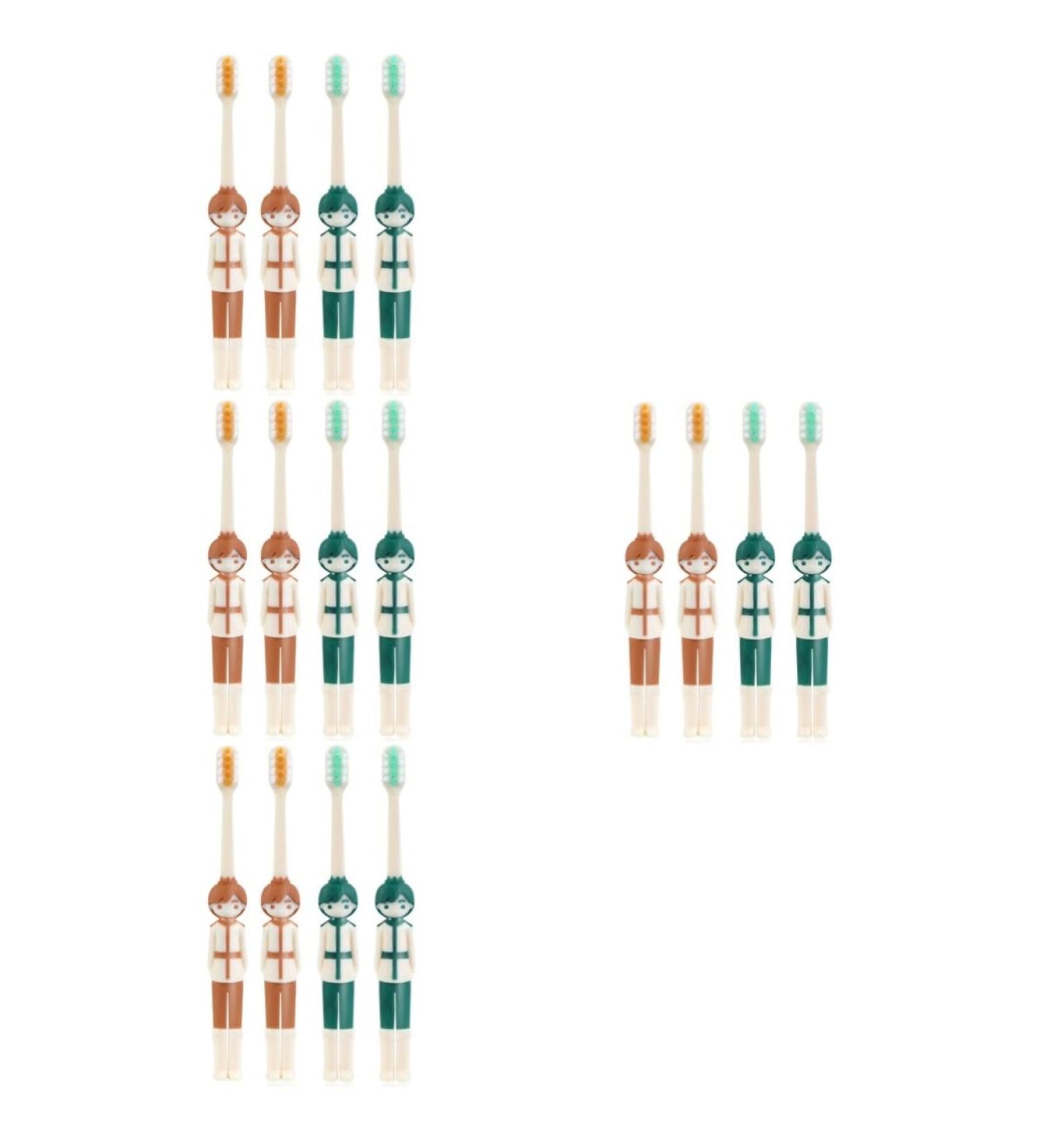 Buy Healvian 16 STK Children's Cartoon Toothbrushes Ergonomic & Travel-Friendly Manual Toothbrushes with Rubber Protection - Buy Online on GoSupps.com