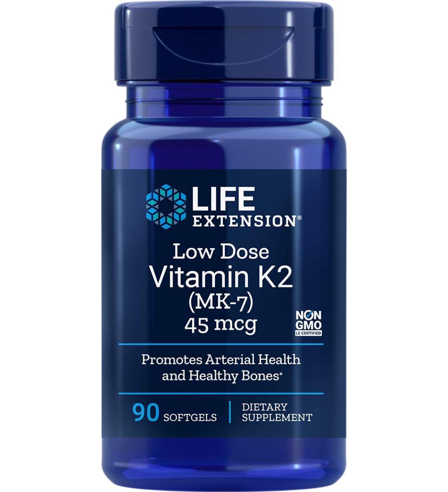 Low-Dose Vitamin K2 Menaquinone-7 90 Softgels - Pack of 2 - Buy Online on GoSupps.com