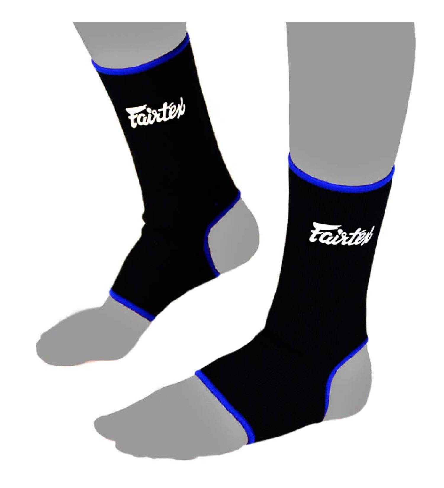 Fairtex AS1 Adult Muay Thai Boxing Ankle Supports MMA Kickboxing Black/Blue