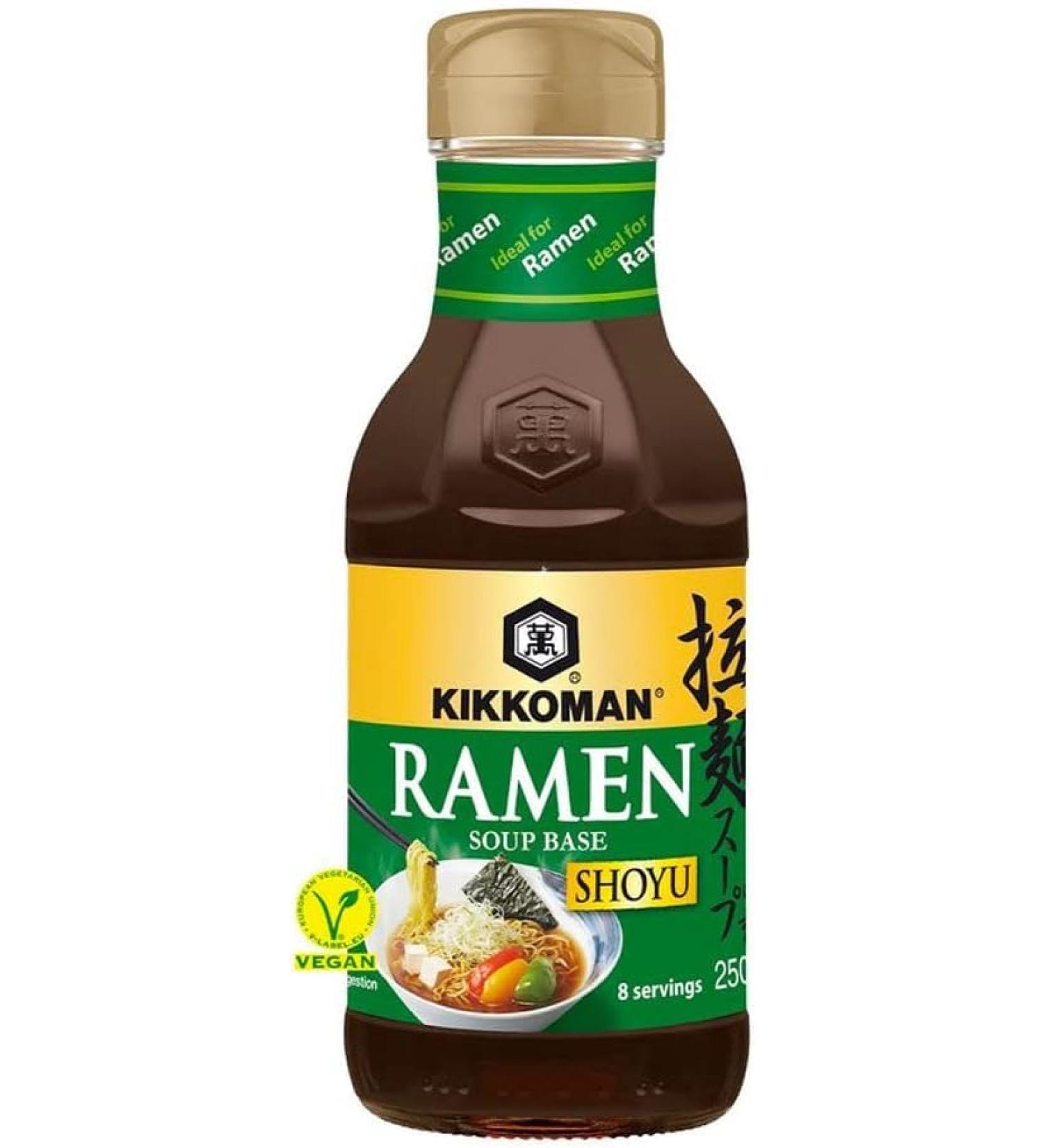 Kikkoman Concentrated Ramen Noodle Soup Base Shoyu (Soy Sauce) Flavour Vegan 250ml - 8 serving