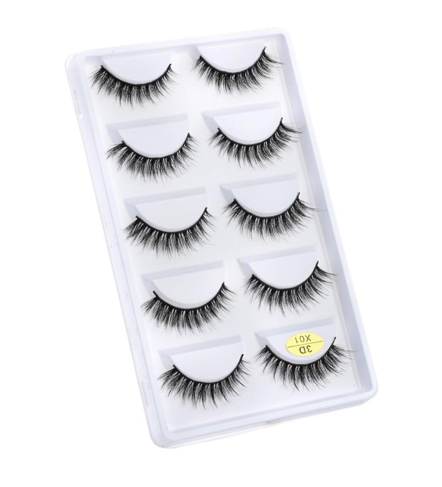 UAMOU Mink Eyelashes 10/50/100 Boxes Wispy 3D Mink Lashes Makeup Natural Long Volume False Eyelashes Bulk Faux Cils Custom Cheerfully (Color : 5 Pairs X01 Size : 50 Boxes) - Buy Online on GoSupps.com