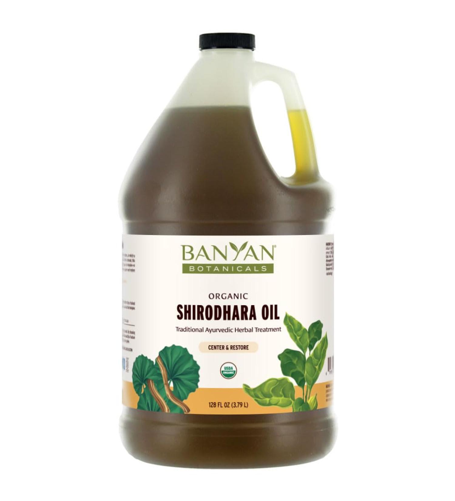 Banyan Botanicals Shirodhara Oil Organic 128 oz Massage Oil for Relaxation & Therapy | Calming Bhringaraj Gotu Kola & Shatavari | Non-GMO Sustainably Sourced Abhyanga Oil - Buy Online on GoSupps.com