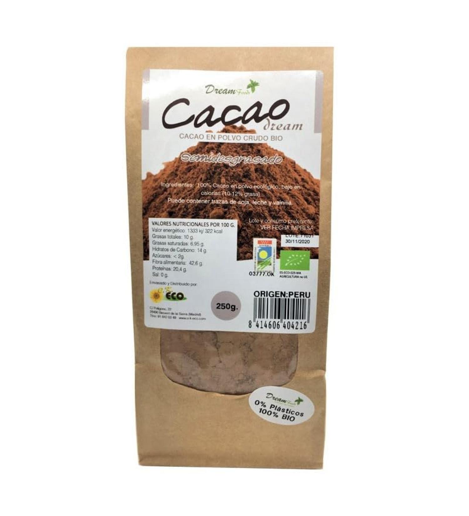 Cacao en polvo Bajo en grasas 250g Dream Foods