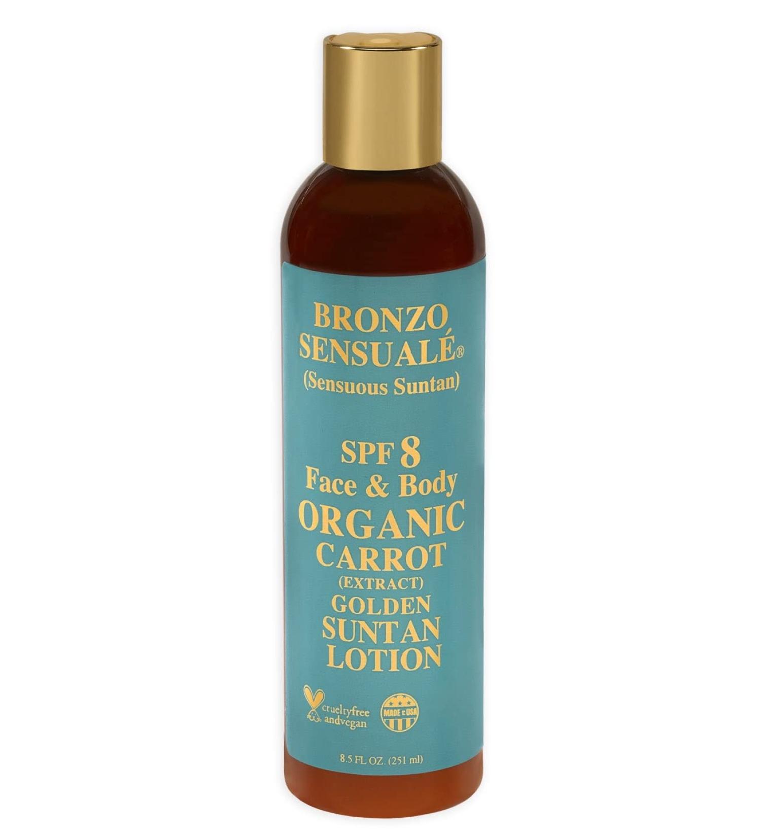 Bronzo Sensuale SPF 8 Deep Golden Tanning Organic Carrot Lotion 8.5 oz - Sunscreen - Buy Online on GoSupps.com