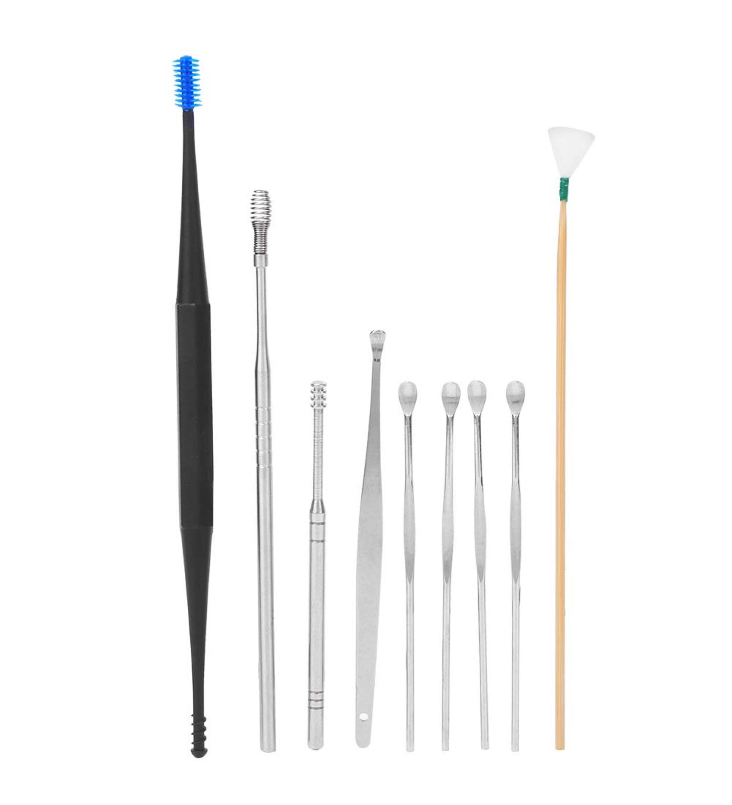 Zyyini 9pcs Ear Cleaning Tool Set with Silicone Brush for 360 Cleaning - Ear Wax Pickers & Goose Feather Tickler - Storage Box Included - Buy Online on GoSupps.com