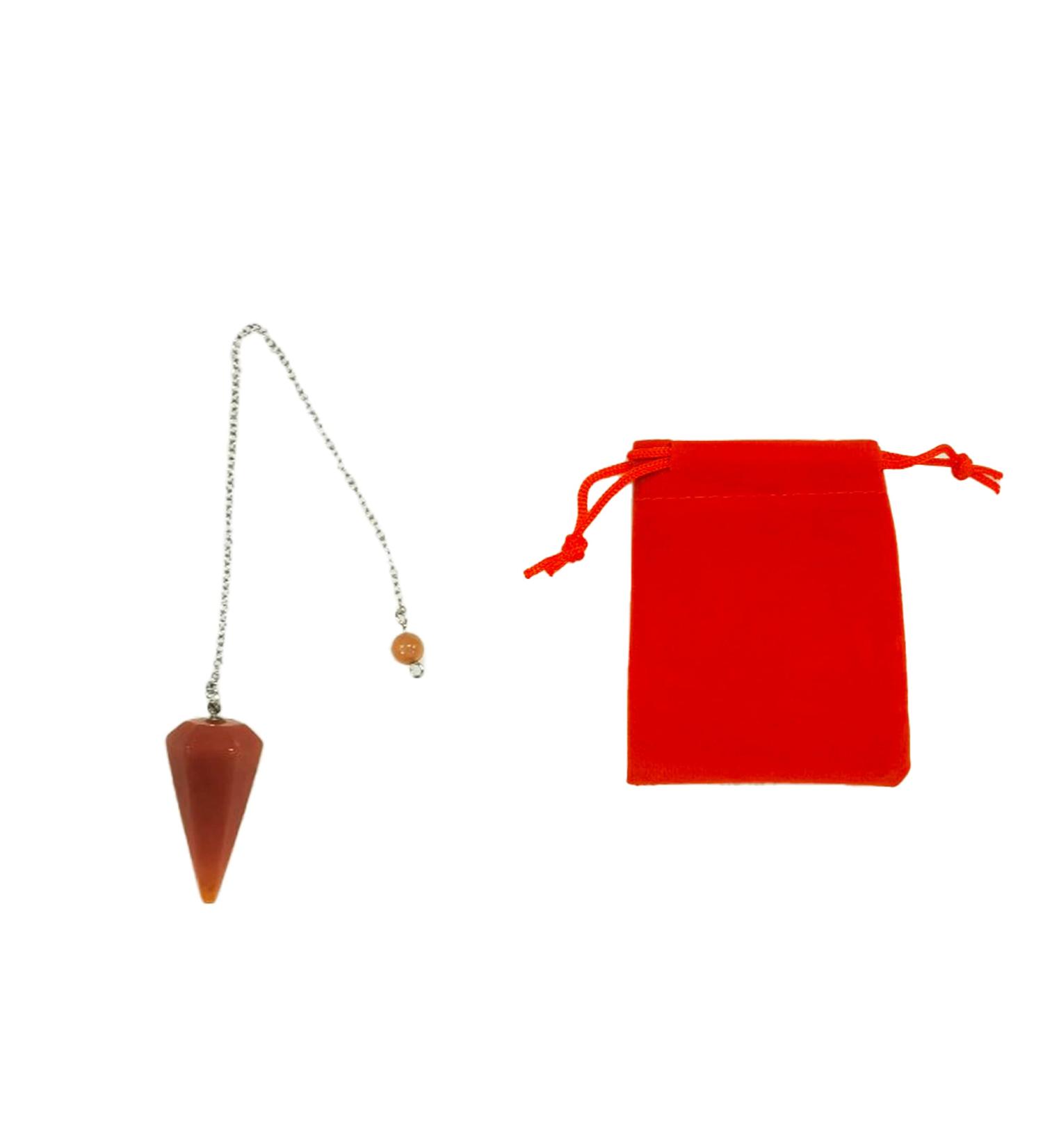 Aventurin Pendel crystal pendulum hexagonal vintage crystal pendulum for wishing rods chakra-zreiki observation Wicca meditation spendula (red Aventurin)