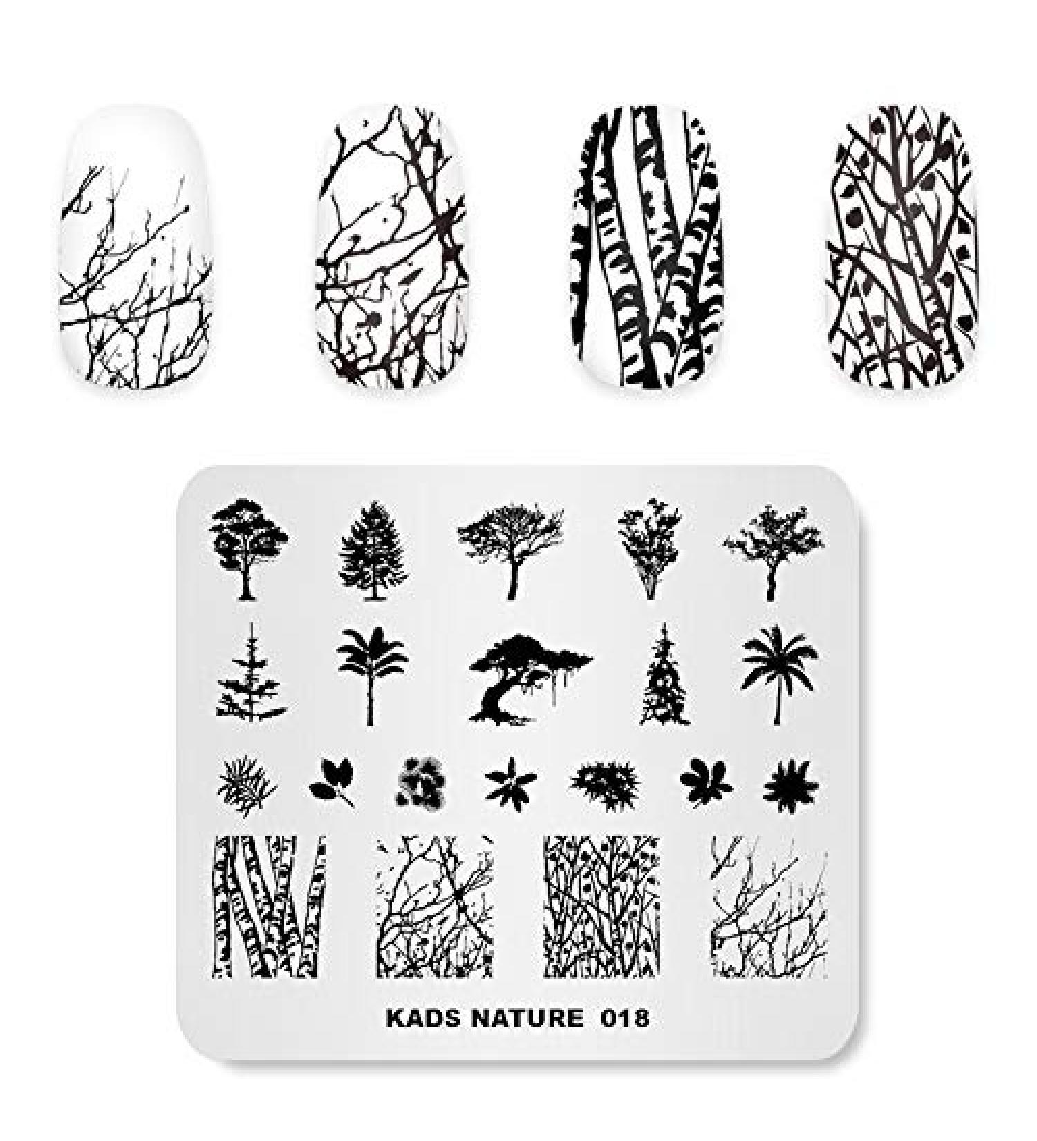 KADS Nail Stamping Plate Tree Nature Template NA018 - Nail Art Decoration & DIY - Buy Online on GoSupps.com