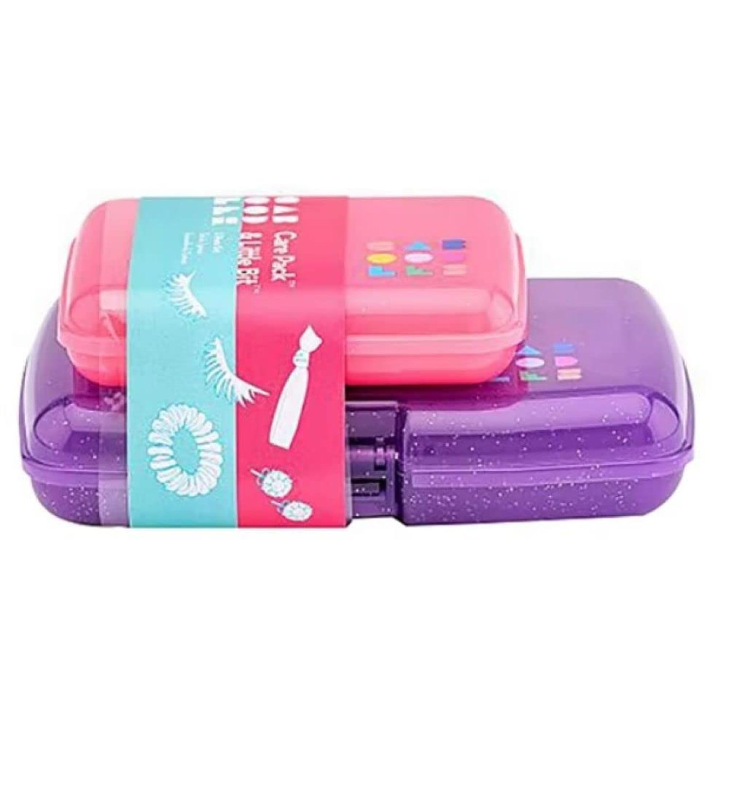 Caboodles Care Pack and Lil Bit Set - Mini Cosmetic Storage for Purse | Hot Pink & Purple - Buy Online on GoSupps.com