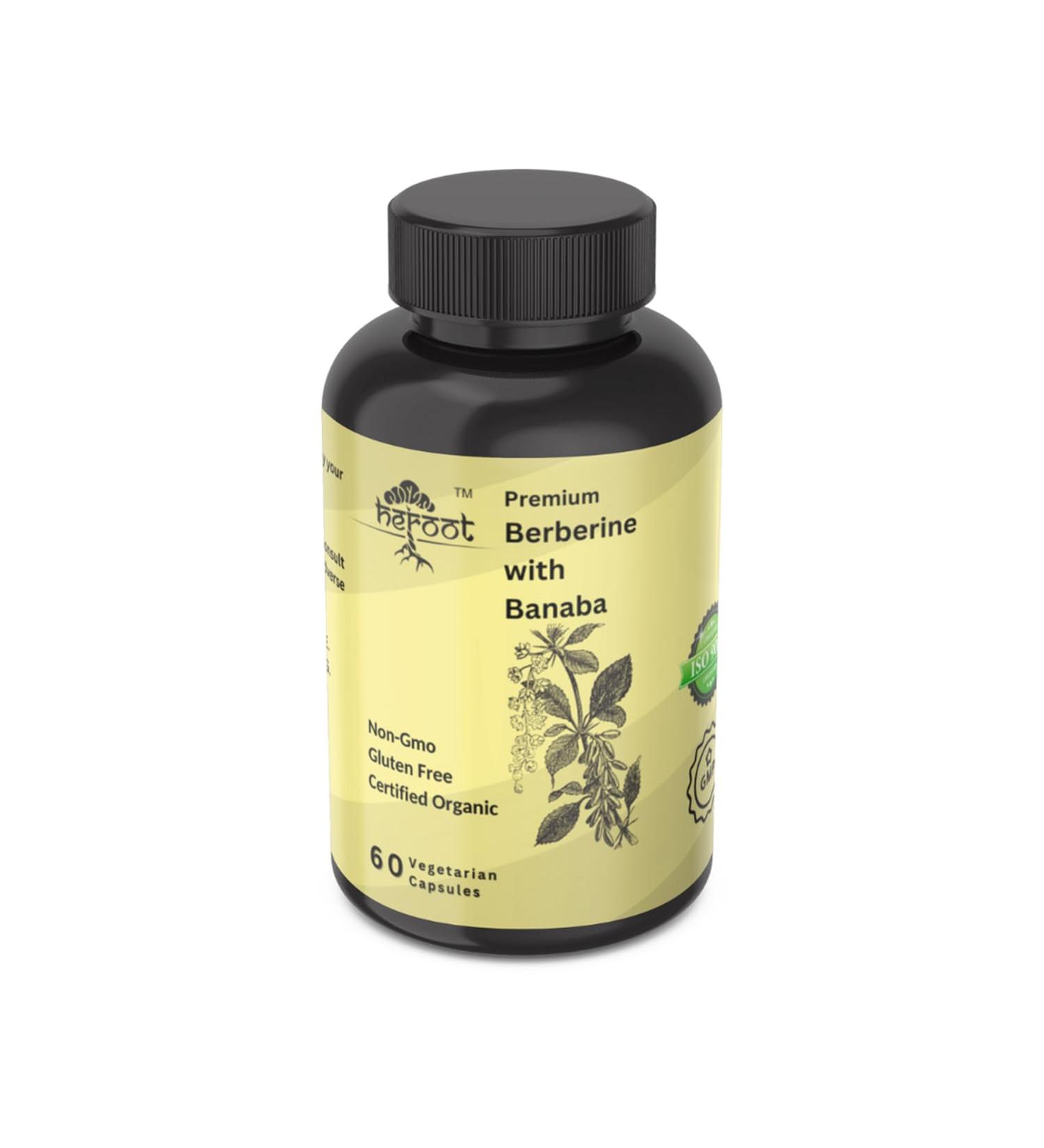 Berberine HCl with Banaba 500mg | Root Extract Plant Based, Vegan, Non-GMO 60 Capsules 60 Count (Pack of 1) - Buy Online on GoSupps.com