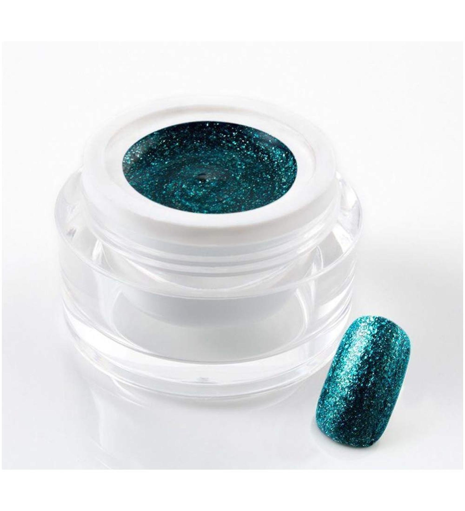5 ml exclusive UV color gel/colour gel/glitter gel - in Glitter Glamour Turquoise