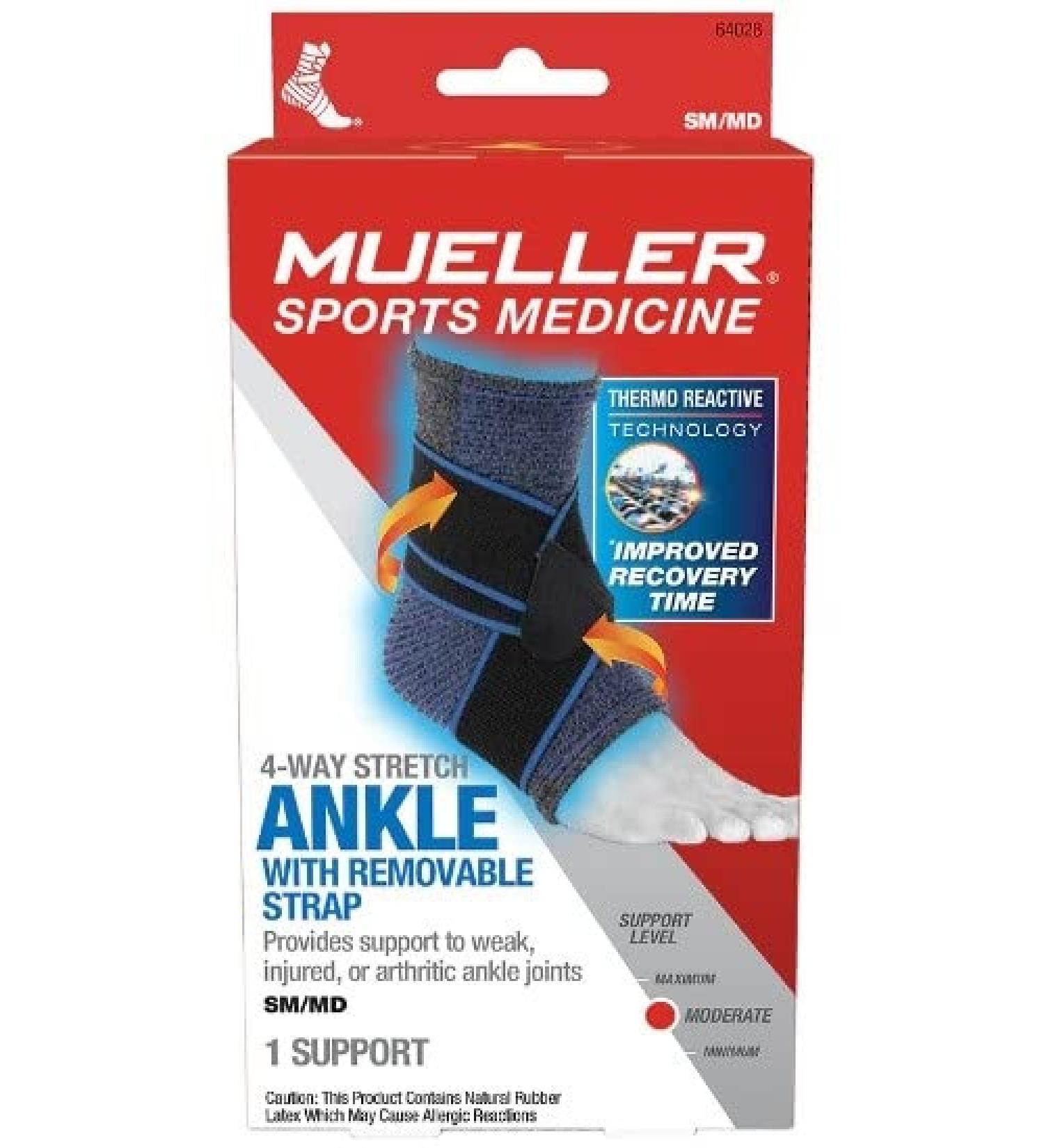 4-Way Ankle Support with Removable Strap S/M