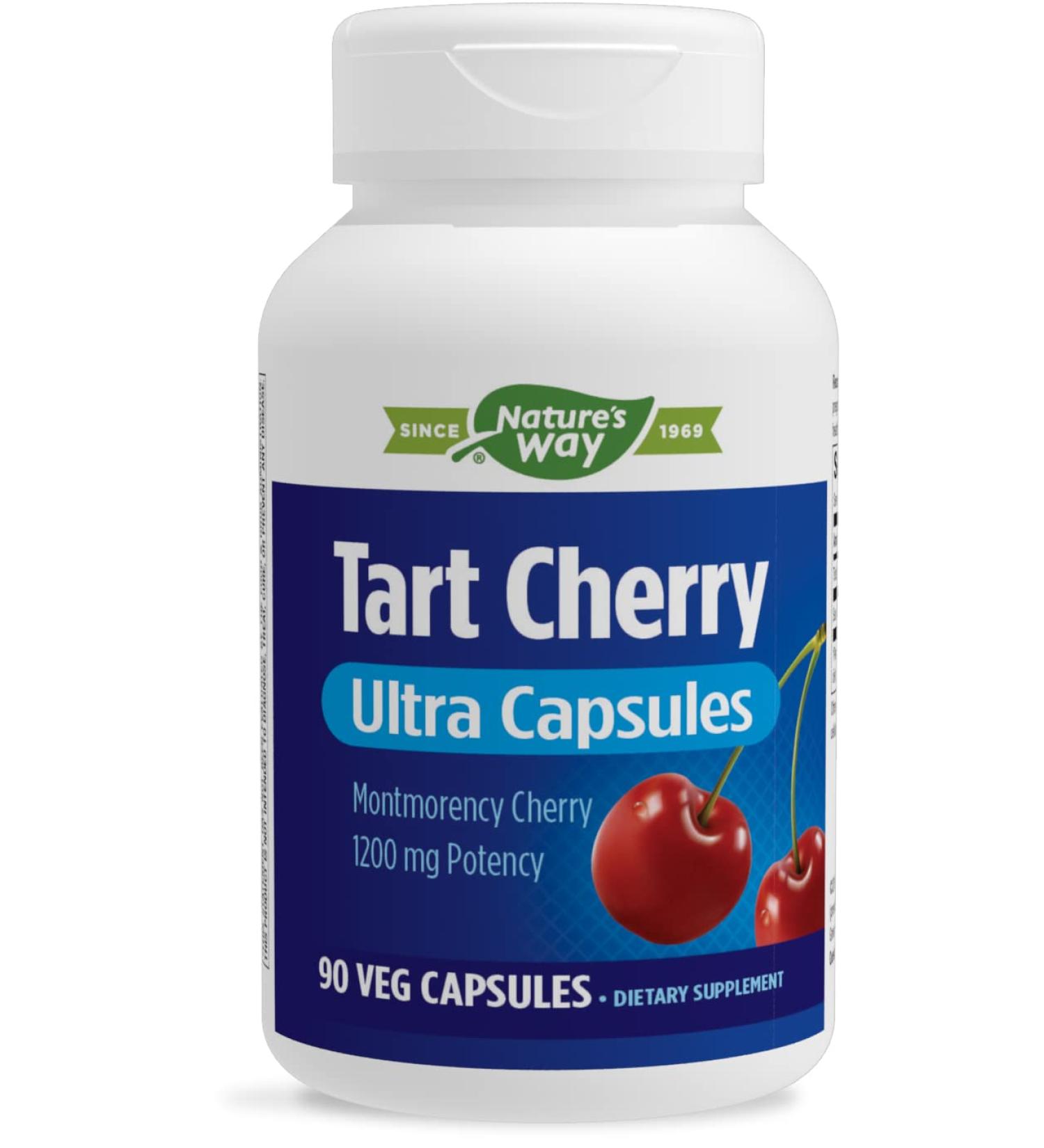 Enzymatic Therapy Tart Cherry Ultra 1200 mg - 90 Veg Capsules for Joint & Sleep Support - Buy Online on GoSupps.com