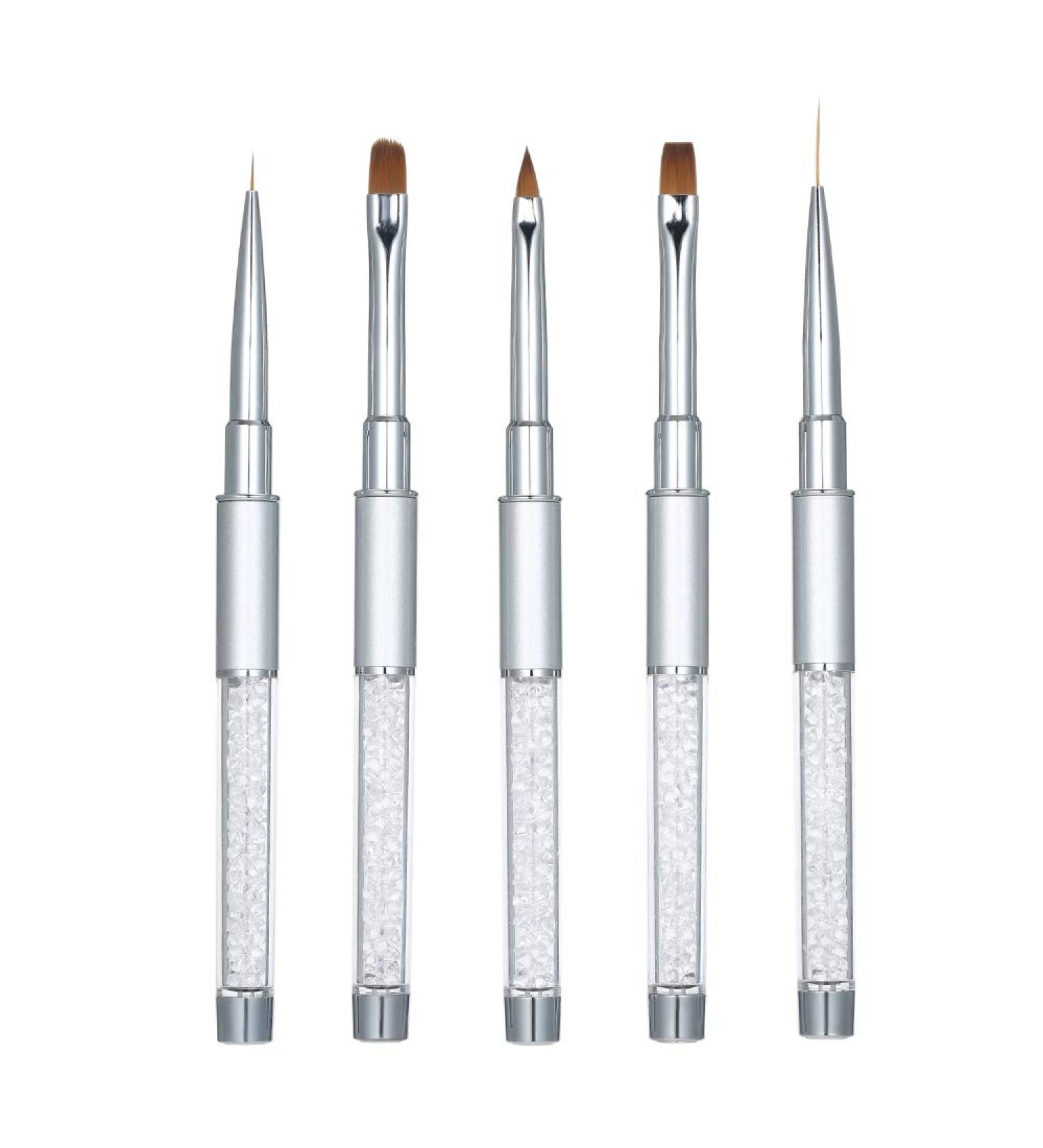 5-Part Gel Brush Set for Nail Art - Premium Nail Gel Brushes & Design Pens for Perfect Manicures - Buy Online on GoSupps.com