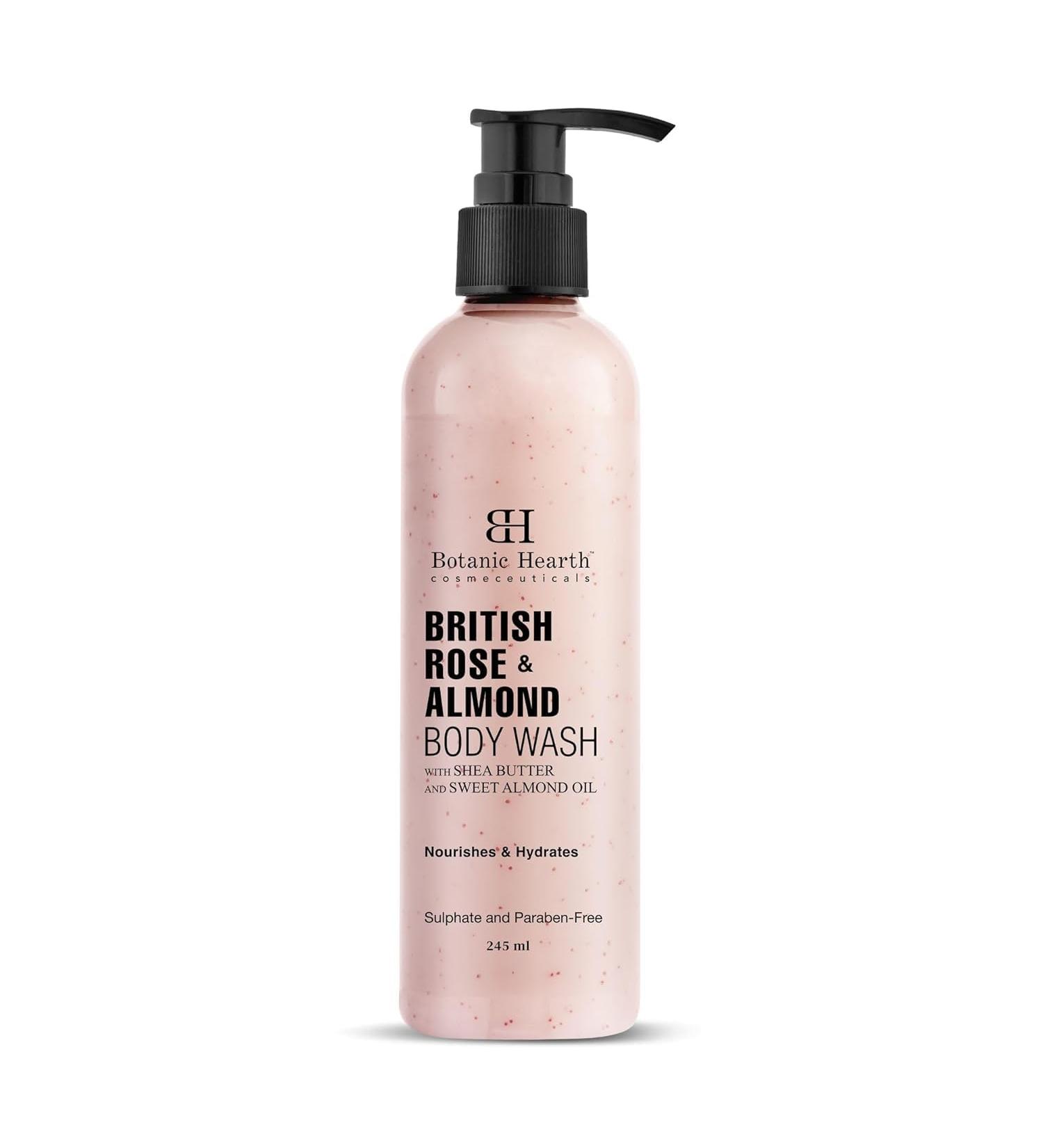 Heart Rose & Almond Body Wash | Moisturizing Shower Gel with Shea Butter & Sweet Almond Oil | Sulphate & Paraben Free | 245ml for Men & Women - Shop Internationally - Buy Online on GoSupps.com