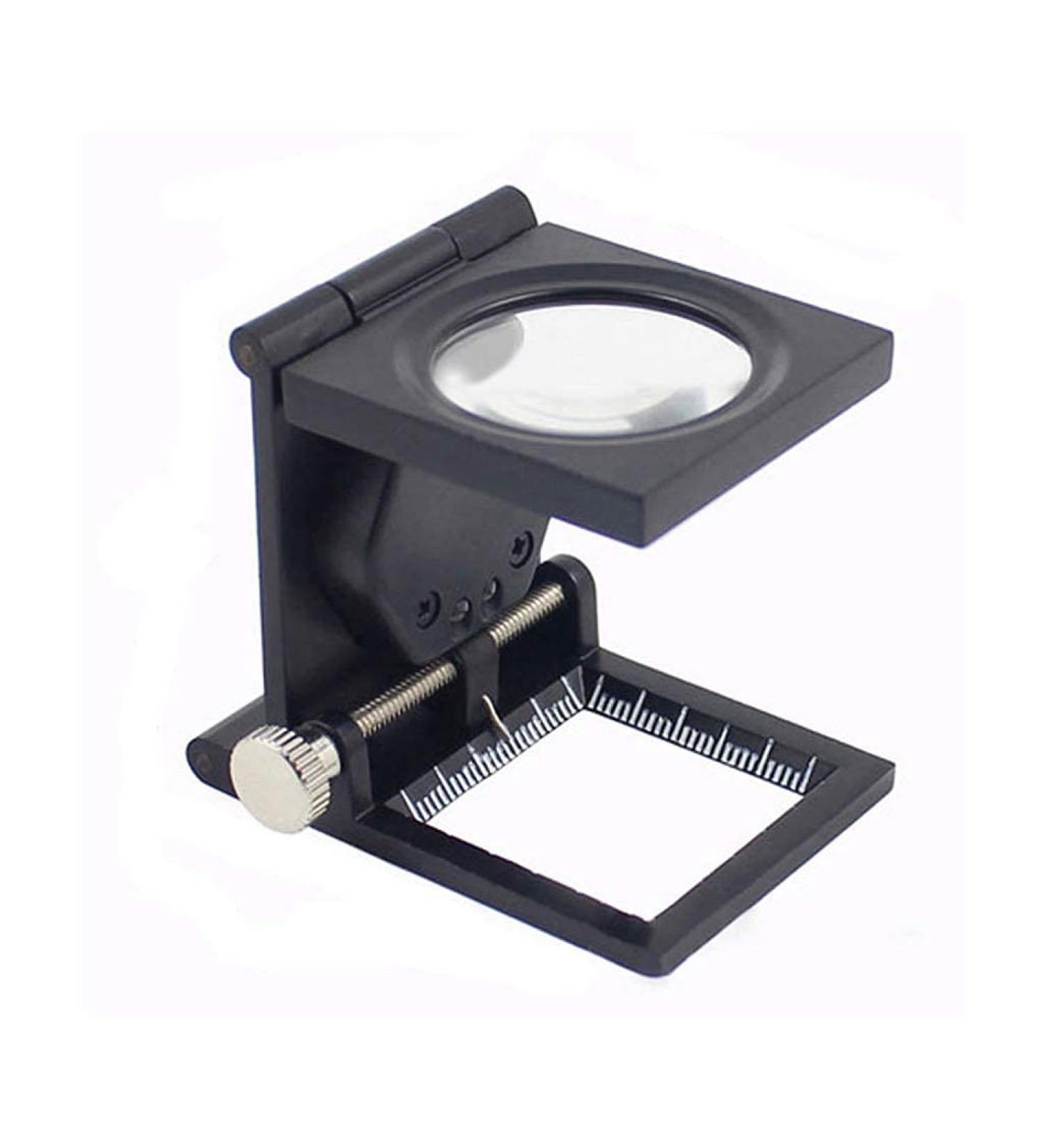 Magnifying Glass High-Definition Magnifying Glass Folding Magnifier Metal Material with LED Light Illumination 10 Times Zinc Alloy Photo Cloth Mirror