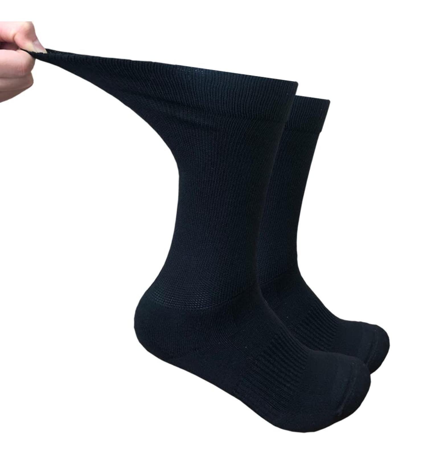 M Magic Diabetic Crew Socks - Loose Fitting Seamless Non-Binding Cushioned - Men Women - Large Black - Buy Online on GoSupps.com