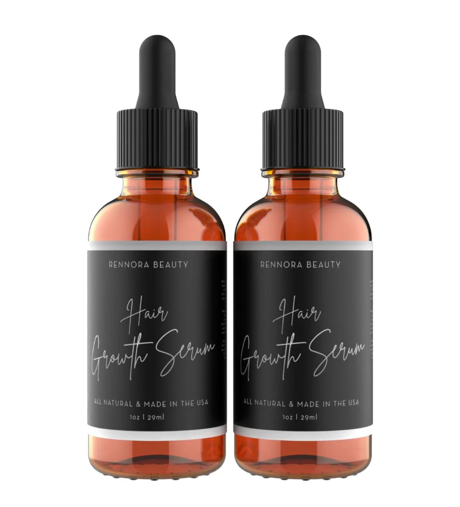 Rennora Hair Growth Serum with Organic Herbs and Natural Vitamins Peppermint Oil Formulated for Hair Regrowth - 1oz Pack Of 2 - Buy Online on GoSupps.com