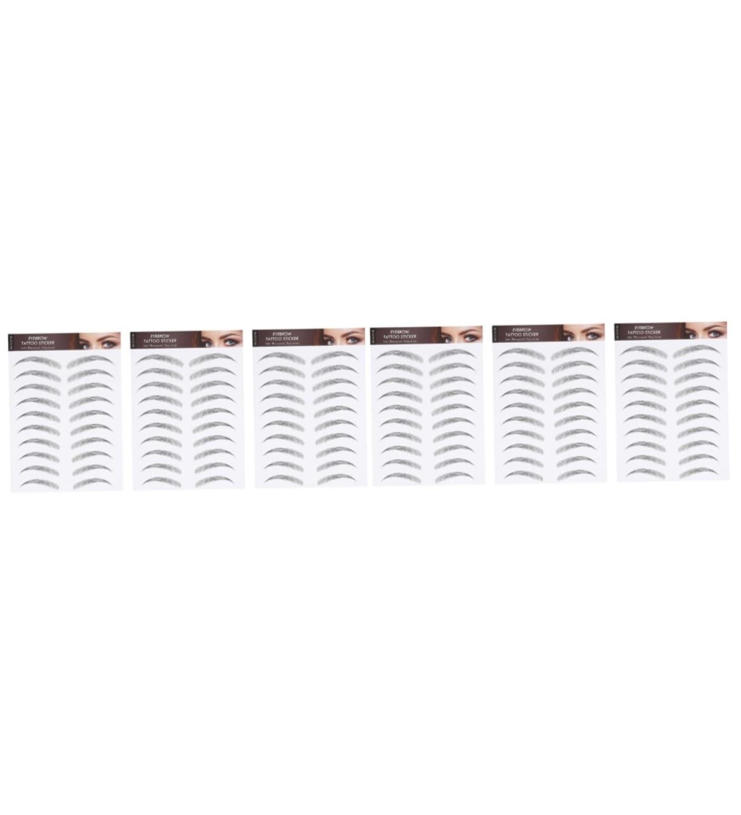 WOFASHPURET 6 Sheets Waterproof Eyebrow Stickers Authentic Eyebrows Stickers Caboodle Black Transfer Stickers - Buy Online on GoSupps.com