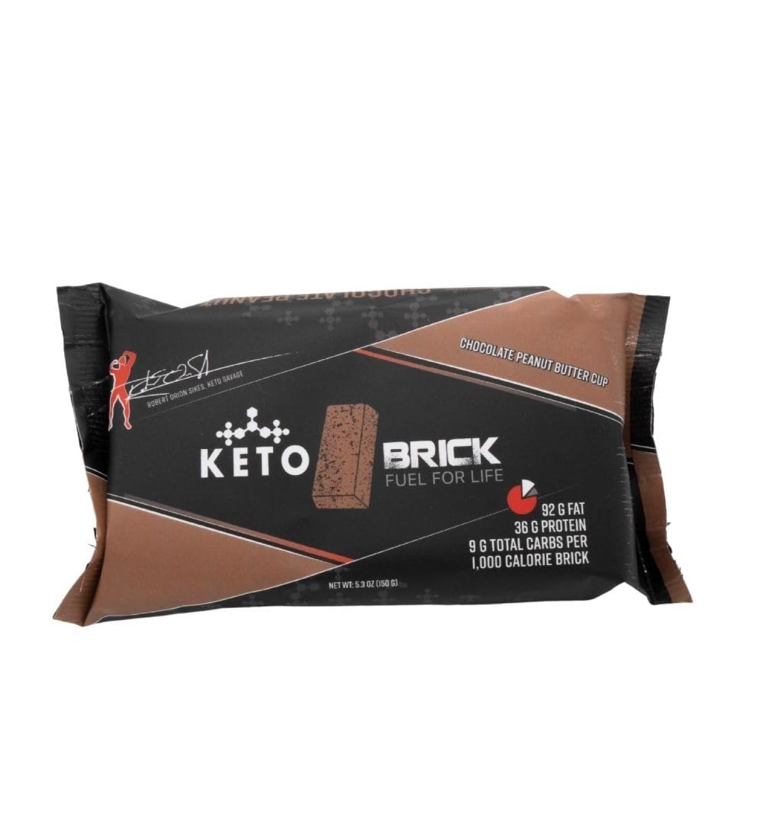 Keto Brick | Chocolate Peanut Butter High Performance Keto Meal and Snack Bar - Low Carb Sugar-Free High Protein Keto Bars for On-the-Go Energy Perfect for Keto Diets (2 Pack) Chocolate Peanut Butter Single - Buy Online on GoSupps.com