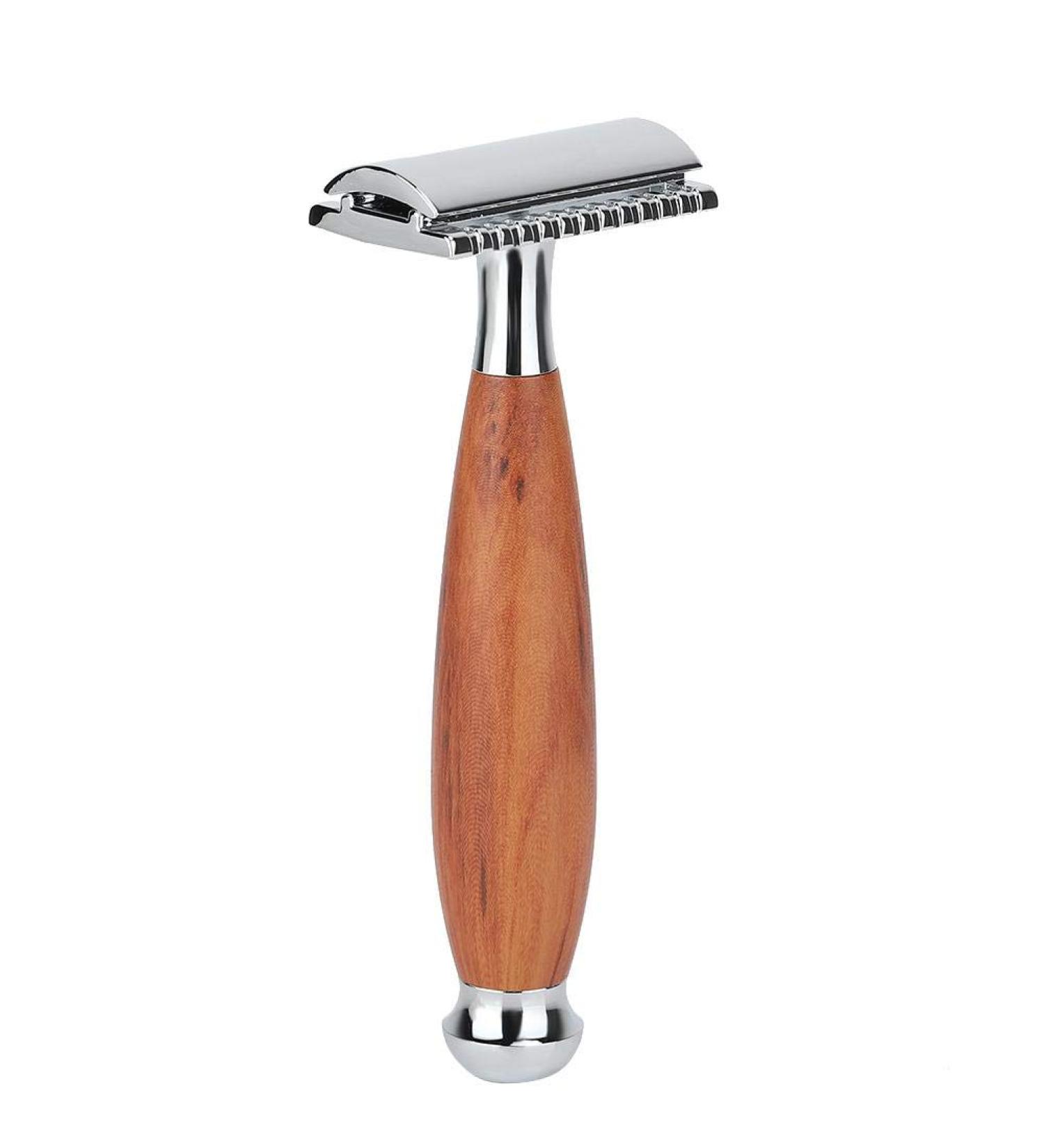 Manual Razor with Wooden Handle - Premium Detachable Razor for Men | International Shipping Available - Buy Online on GoSupps.com
