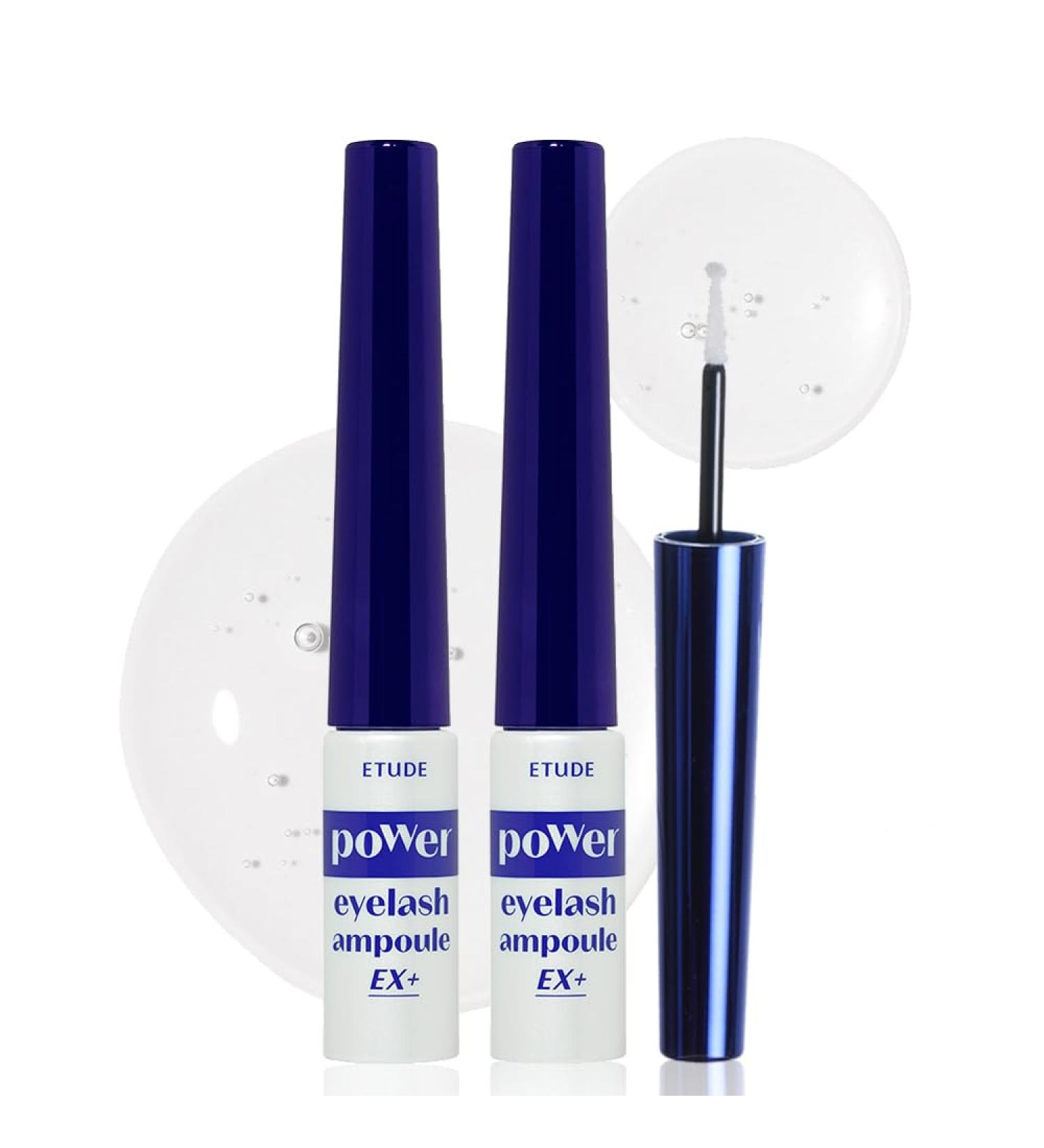ETUDE Power Eyelash Ampoule 1+1 Set Lash and Brow Treatment Caffeine-Infused Ultra Slim Tip Lash Booster Korean Makeup Beauty (1.31 Fl Oz) - Buy Online on GoSupps.com