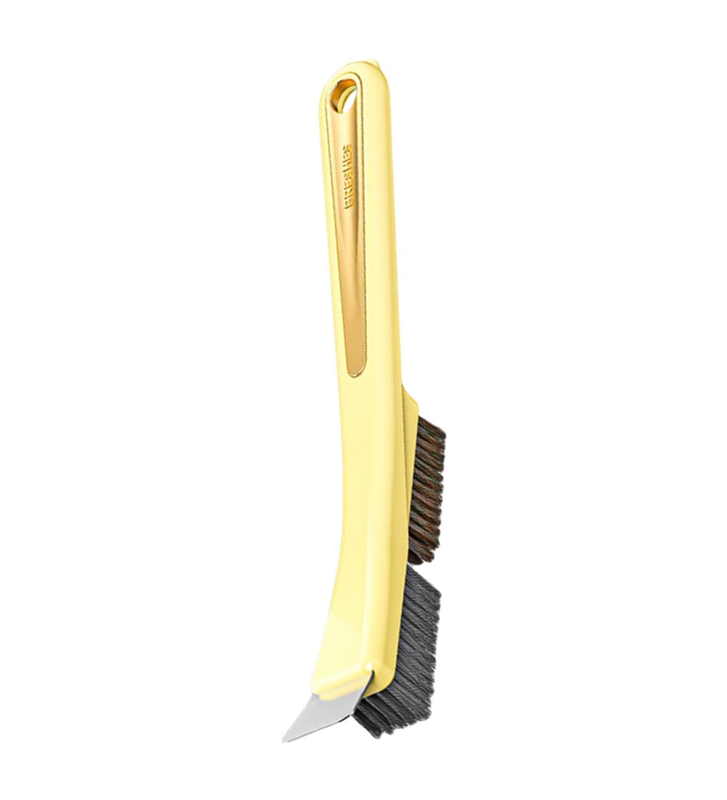 Shakven Steel Wire Brush with Scraper Steel Wire Brush Scraper Scrubber for Cleaning | Grout Cleaning Scraper Brush Home Dirt Removal Gadgets for Faucets Drains Yellow B - Buy Online on GoSupps.com