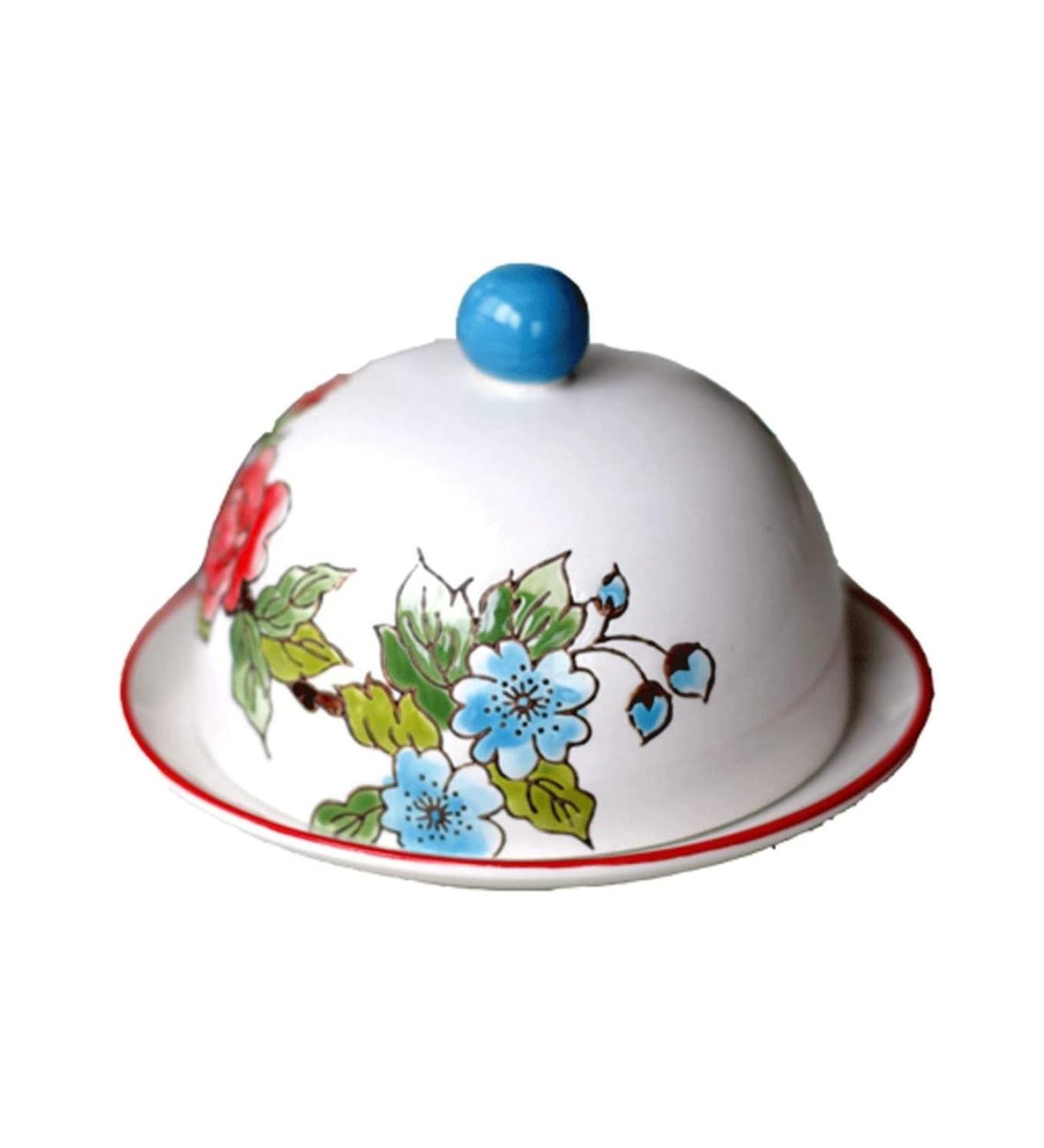 Butter Dishes Butter Plate with Round Lip Hand Painted Butter Dish Housewares Kitchen Decoration Festive Party Creative Tableware Kitchen Accessory - Buy Online on GoSupps.com