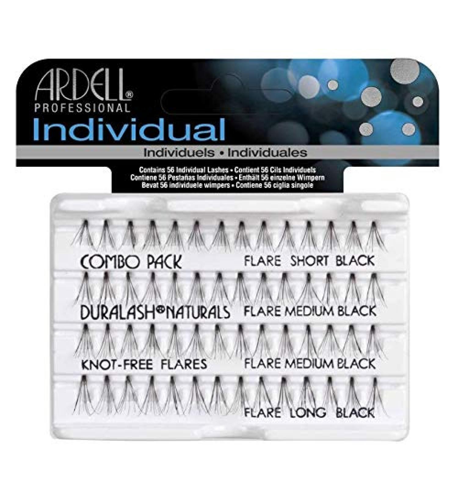 Ardell Individuals Duralash Naturals Knot Free Flares Combo Black "Contain 56 Individual Lashes"