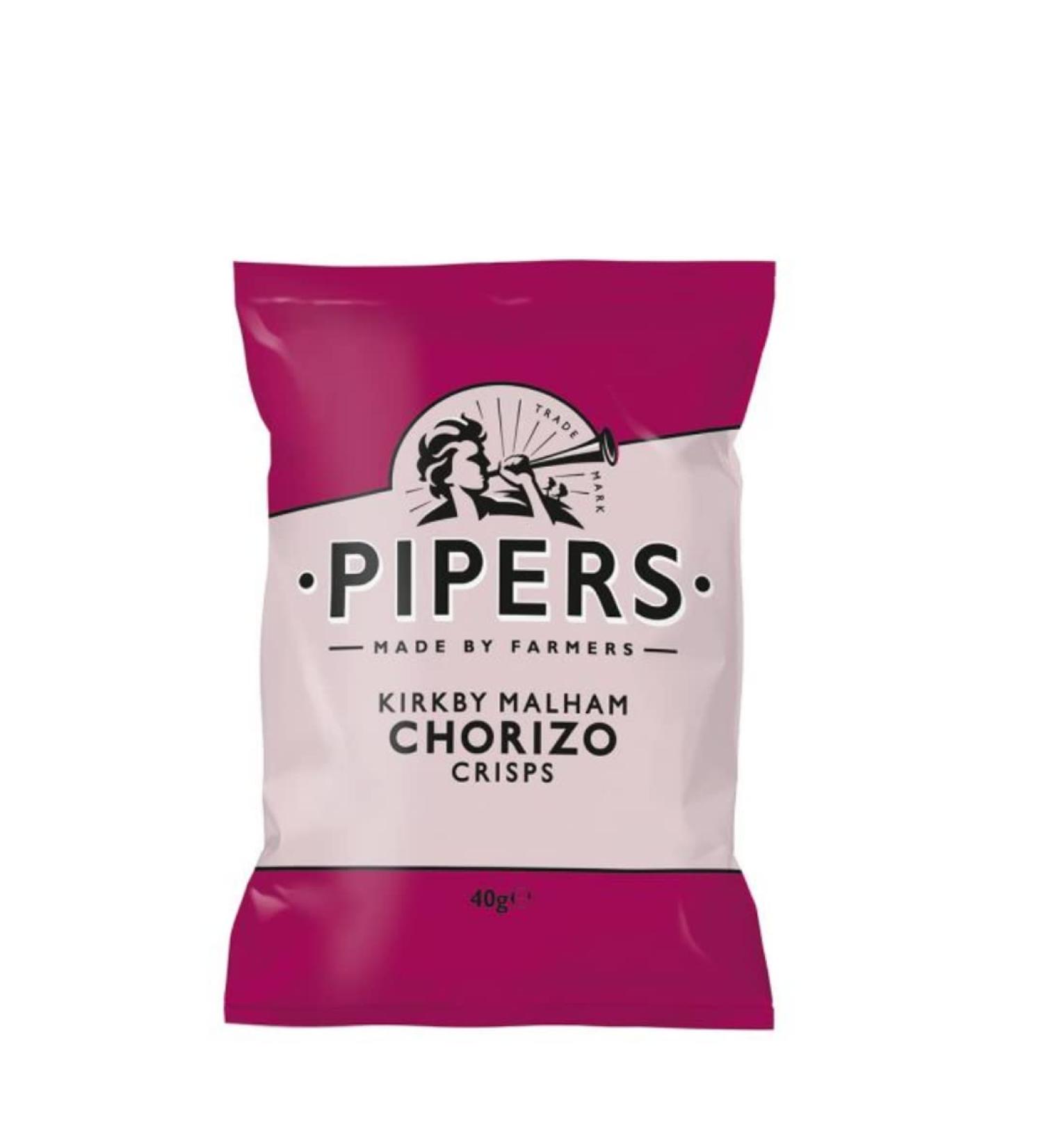 Pipers Kirkby Malham Chorizo Crisps 40g x 30 pack