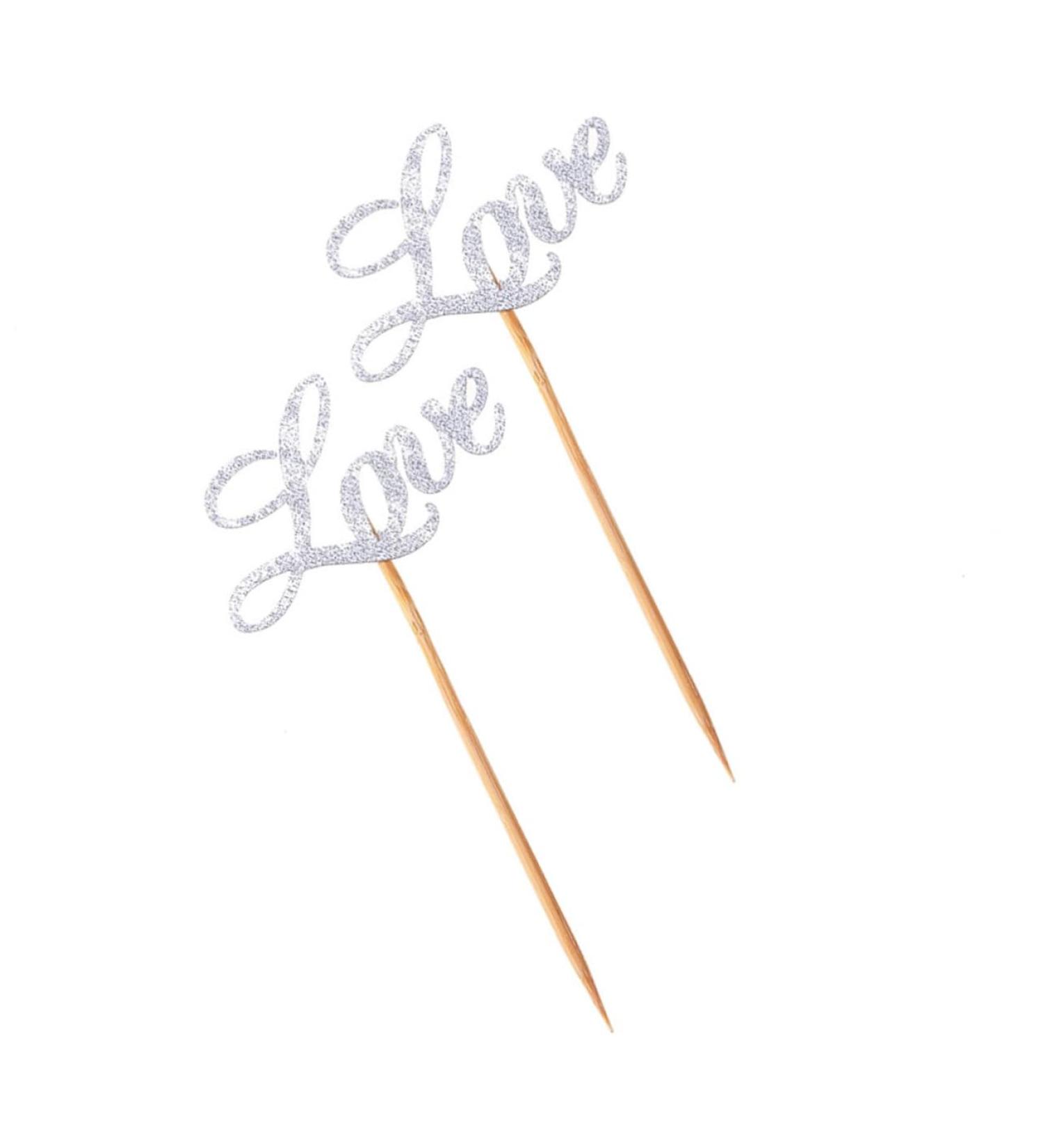 ibasenice 5pcs Fruitcakes Birthdays Love Cake Picks Appetizer Picks Cocktail Picks Anniversary Glitter Heart Toppers Stick Fruit Picks Food Skewers Picks Valentines Day Wooden Wedding Props - Buy Online on GoSupps.com