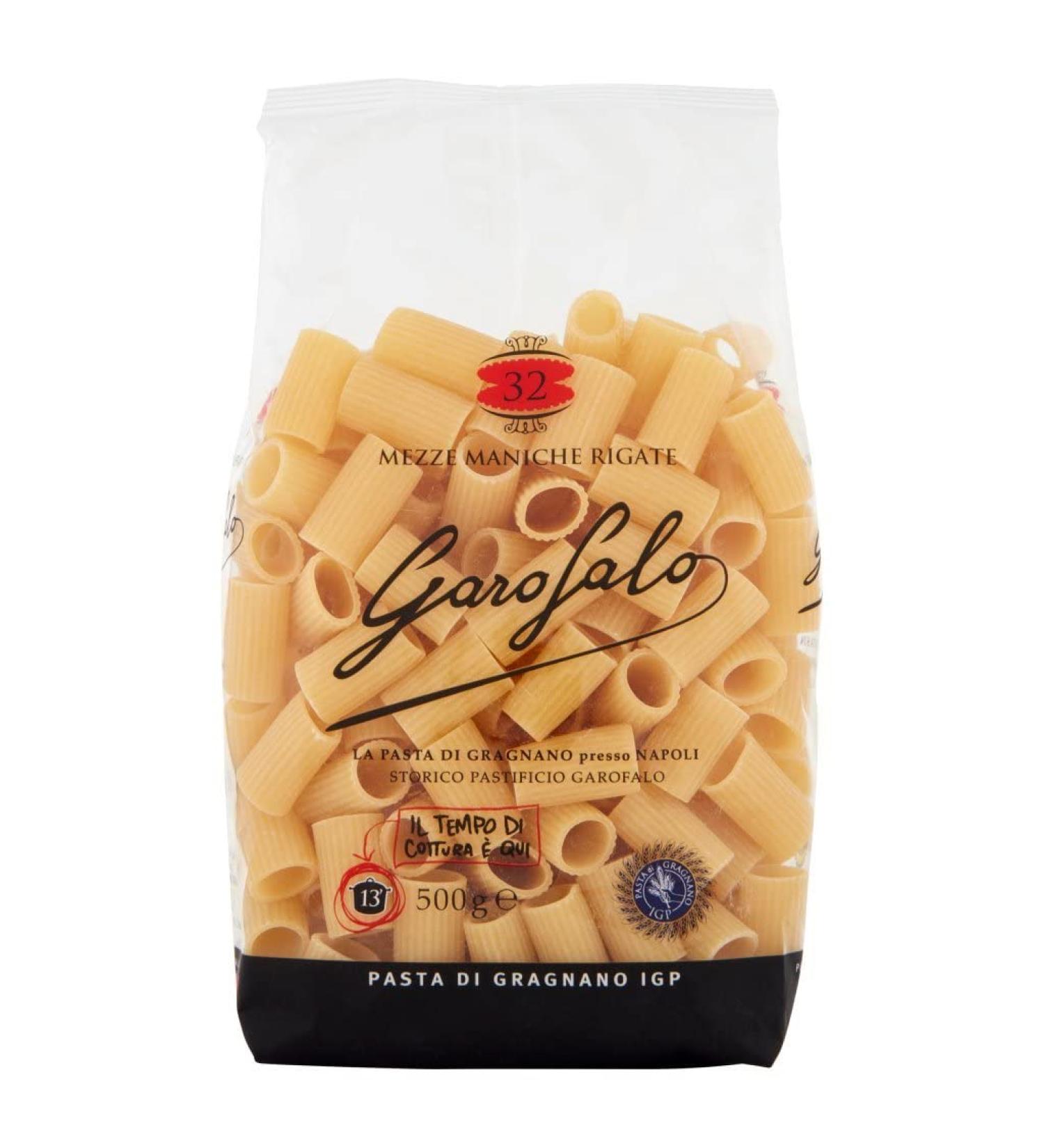  Italian Gourmet E.R. Garofalo Mezze maniche rigate N. 32 Pack of 10 Neapolitan durum wheat semolina packets with 500g of IGP pasta + 400g Italian Gourmet polpa - Buy Online on GoSupps.com