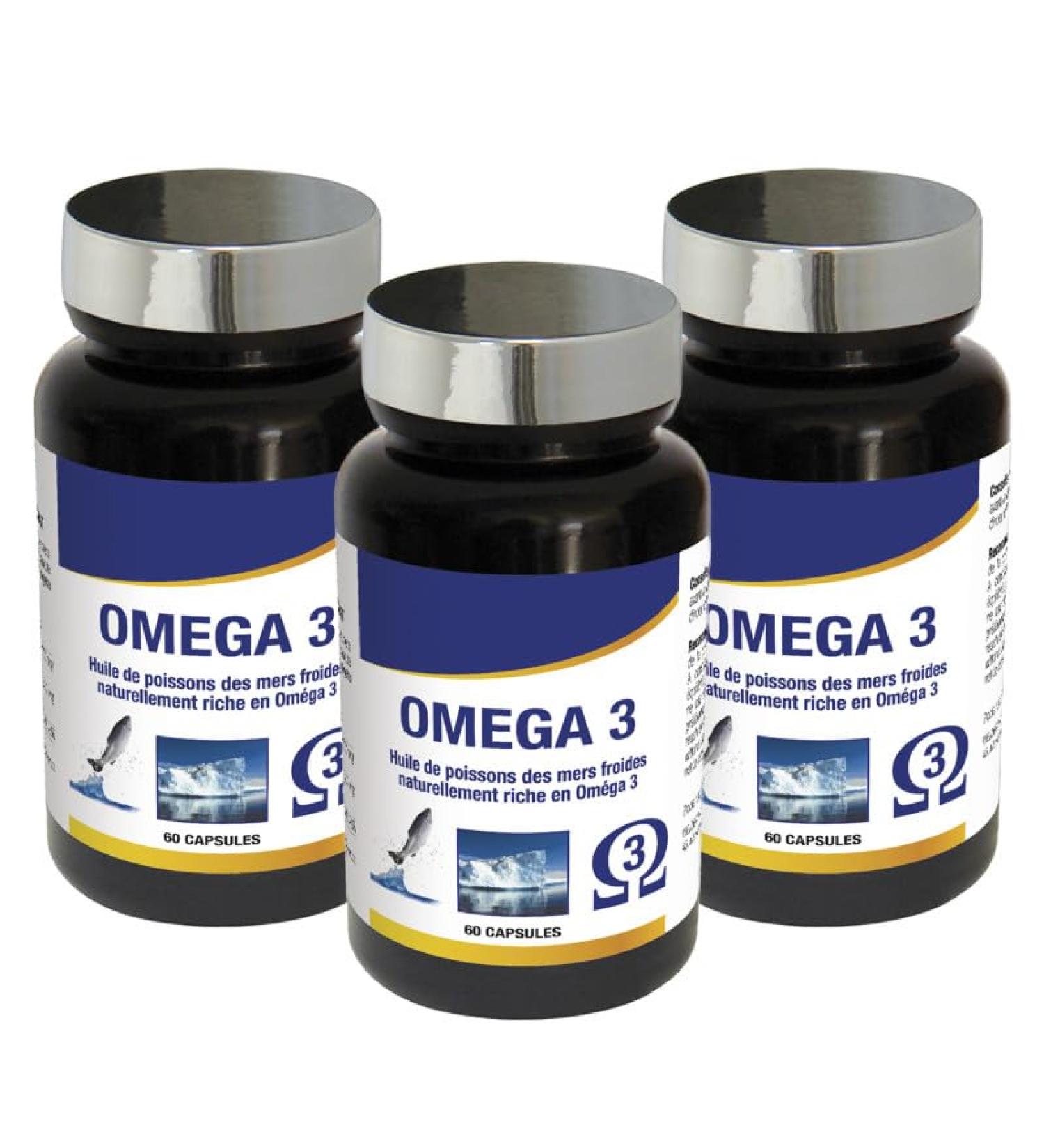 NUTRIEXPERT - Omega 3 - Brain and Cardiovascular Function - Rich in Omega 3 Fatty Acids EPA + DHA - Purified Oil from Cold Sea Fish - Cure 30 Days - French Brand - Pack of 3 - Buy Online on GoSupps.com