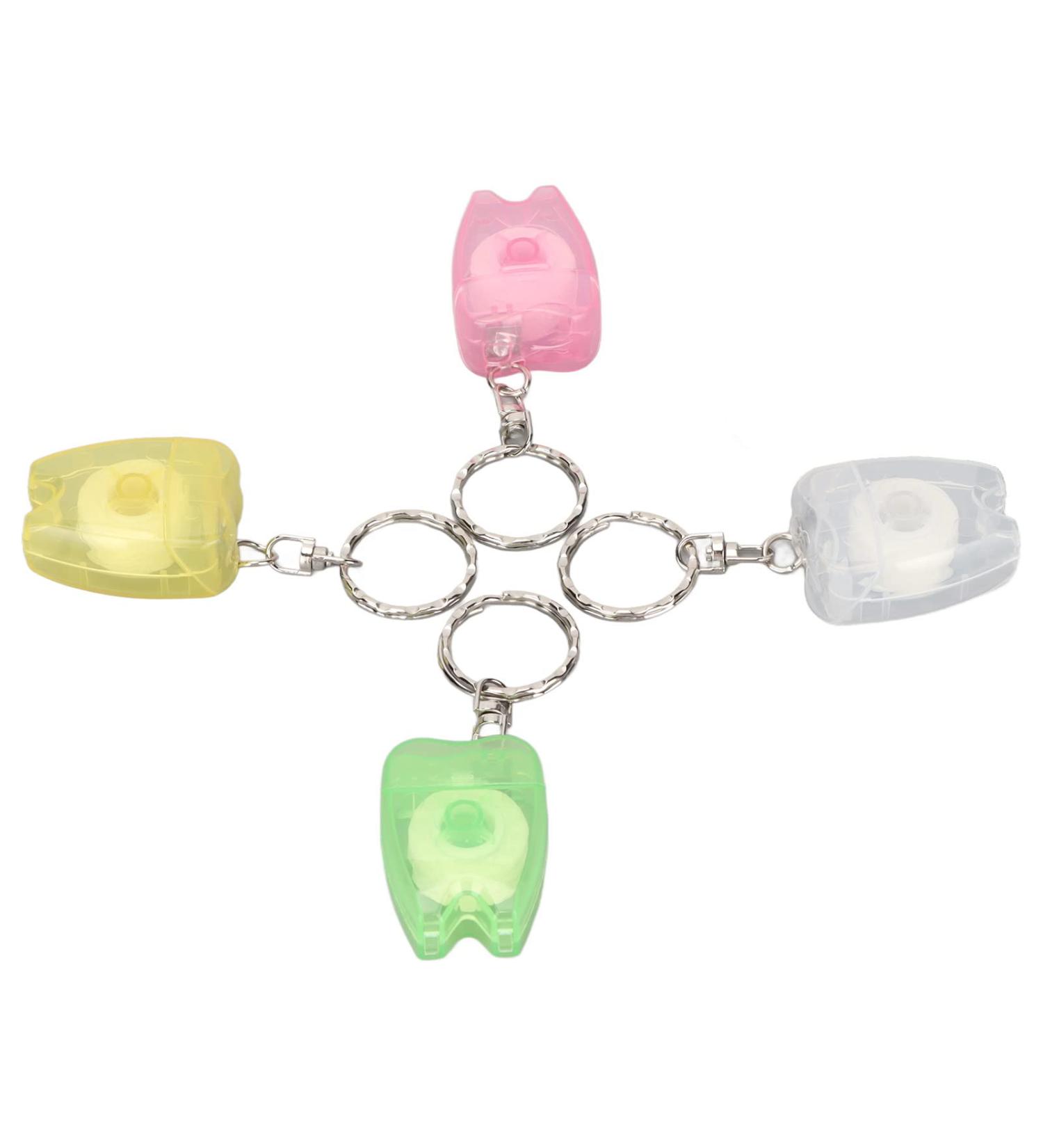Portable Tooth-Shaped Dental Floss Keychain | Essential Oral Hygiene for Outdoor Use - Buy Online on GoSupps.com