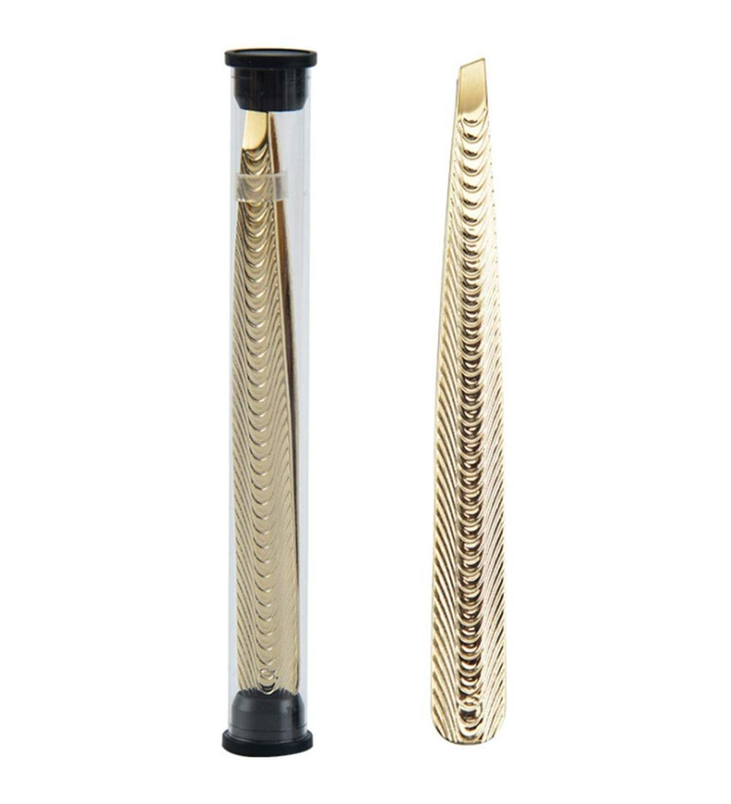 Desikixudy Stainless Steel Slanted Eyebrow Tweezers Precision Plucking & Shaping Tools for Perfect Eyebrows - Gold Color - Buy Internationally - Buy Online on GoSupps.com