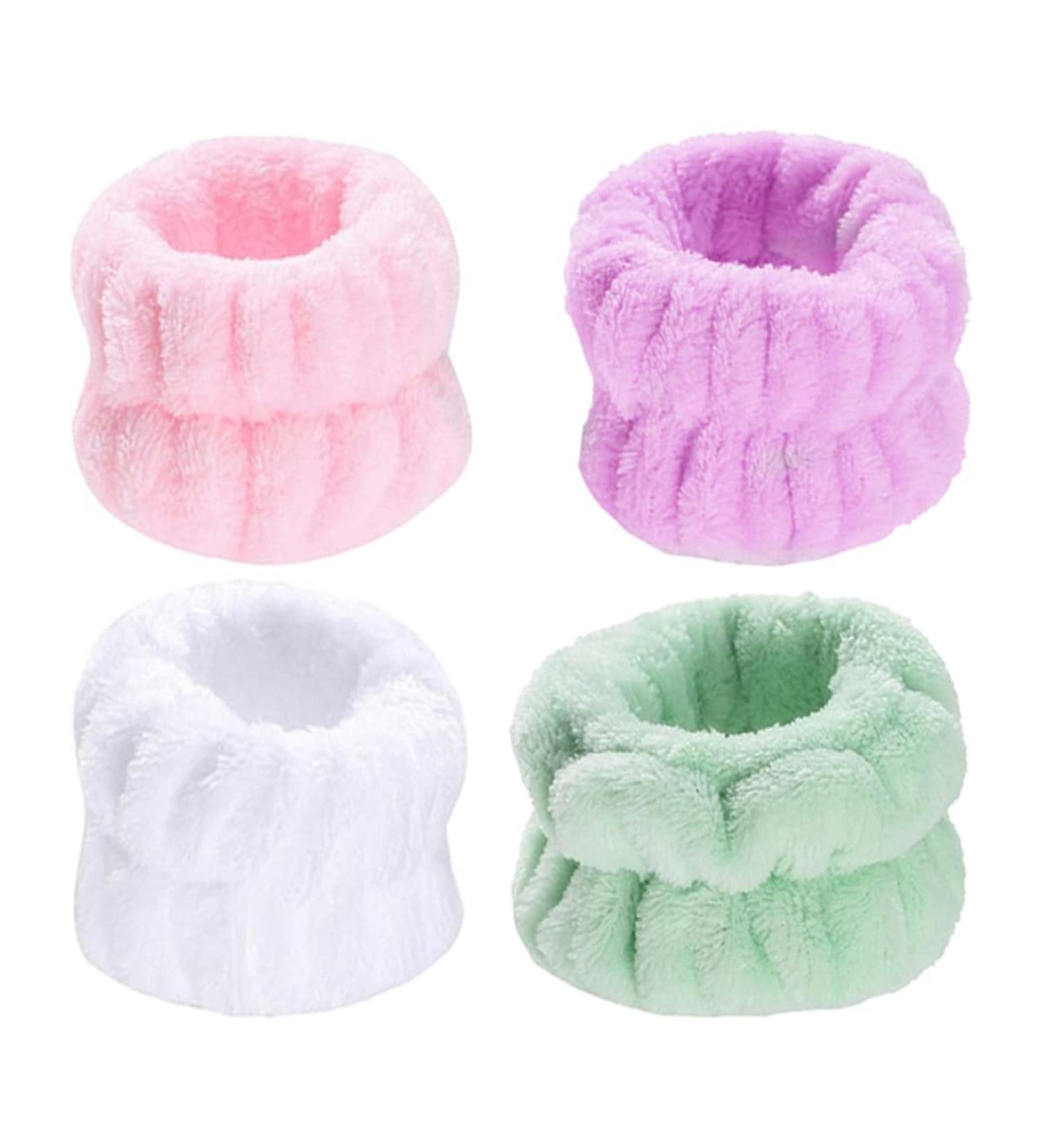 Vaguelly 4paires Serviettes De Poignet lastique Pour Laver Visage Sport Bracelet Peluche Pour Yoga Et M nage Lot - Buy Online on GoSupps.com