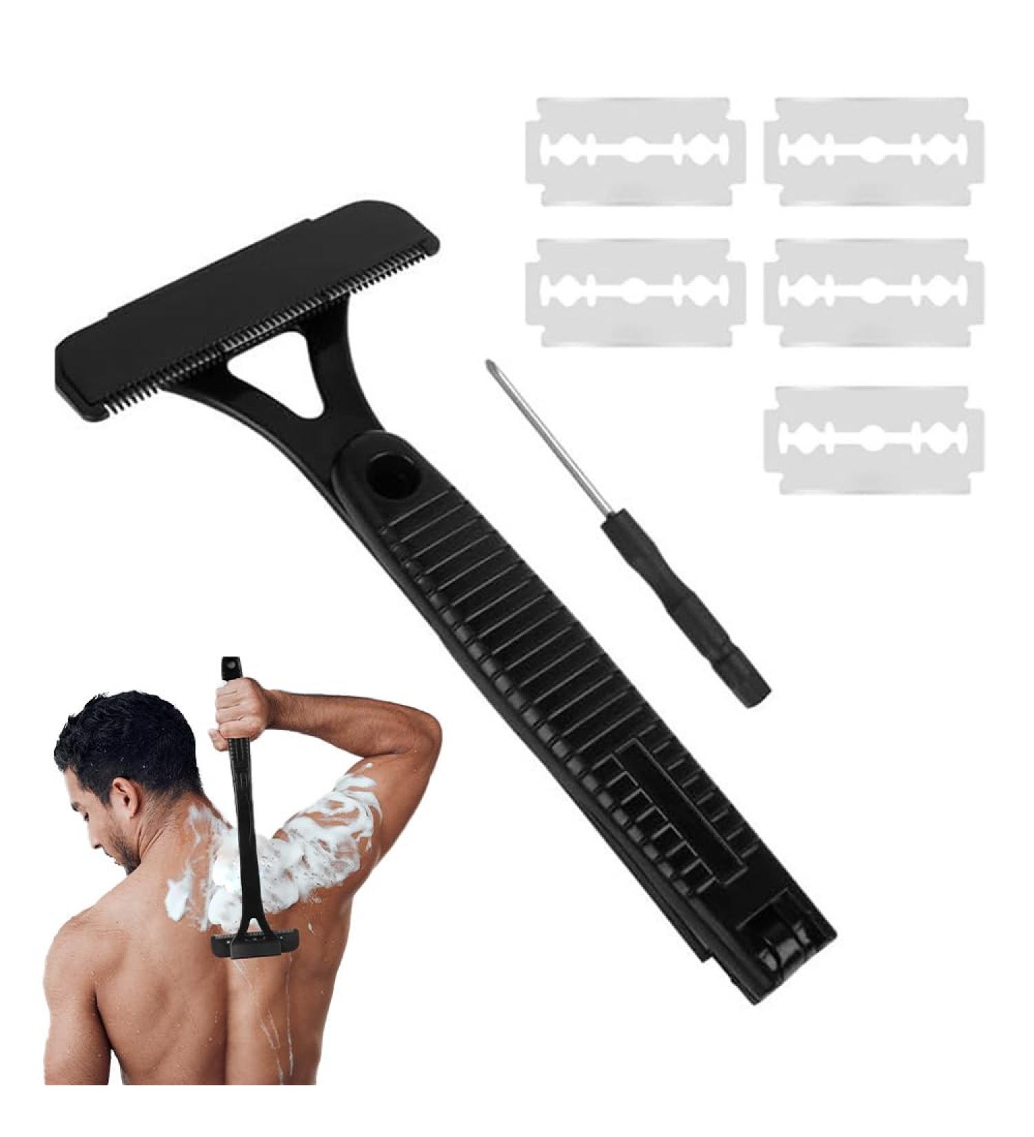 Foreverup Back Razor for Men - 5 Blade Foldable Back Hair Remover | Effective Dry & Wet Shaving - Buy Online on GoSupps.com