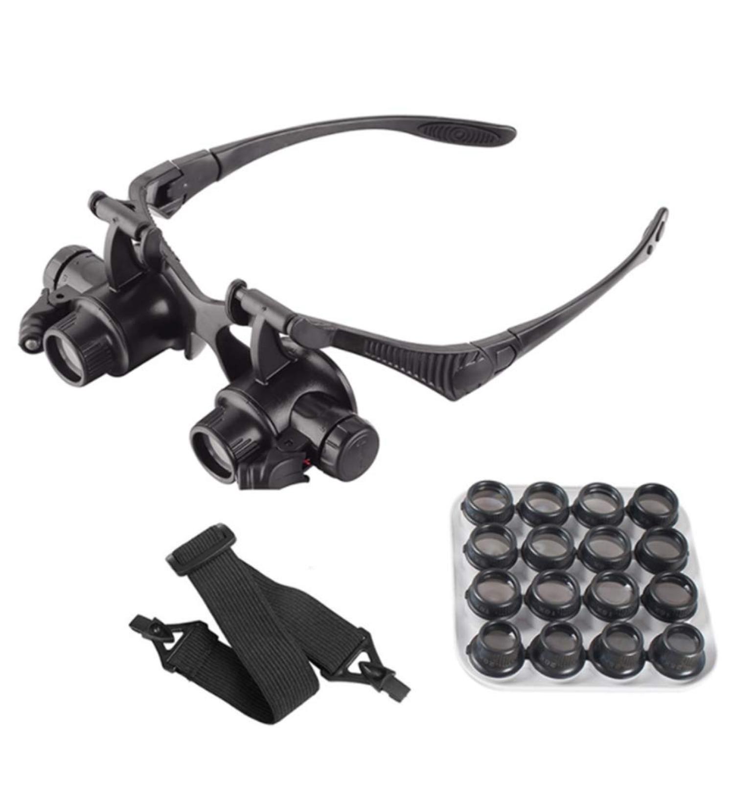 Magnifying Glass Hands-Free Head-Mounted Magnifying Glasses with LED Lighting - 2.5X to 25X Zoom with 8 Groups Detachable Lenses-uses AAA Batteries Suitable for Reading Jewelry Magnifiers etc. - Buy Online on GoSupps.com
