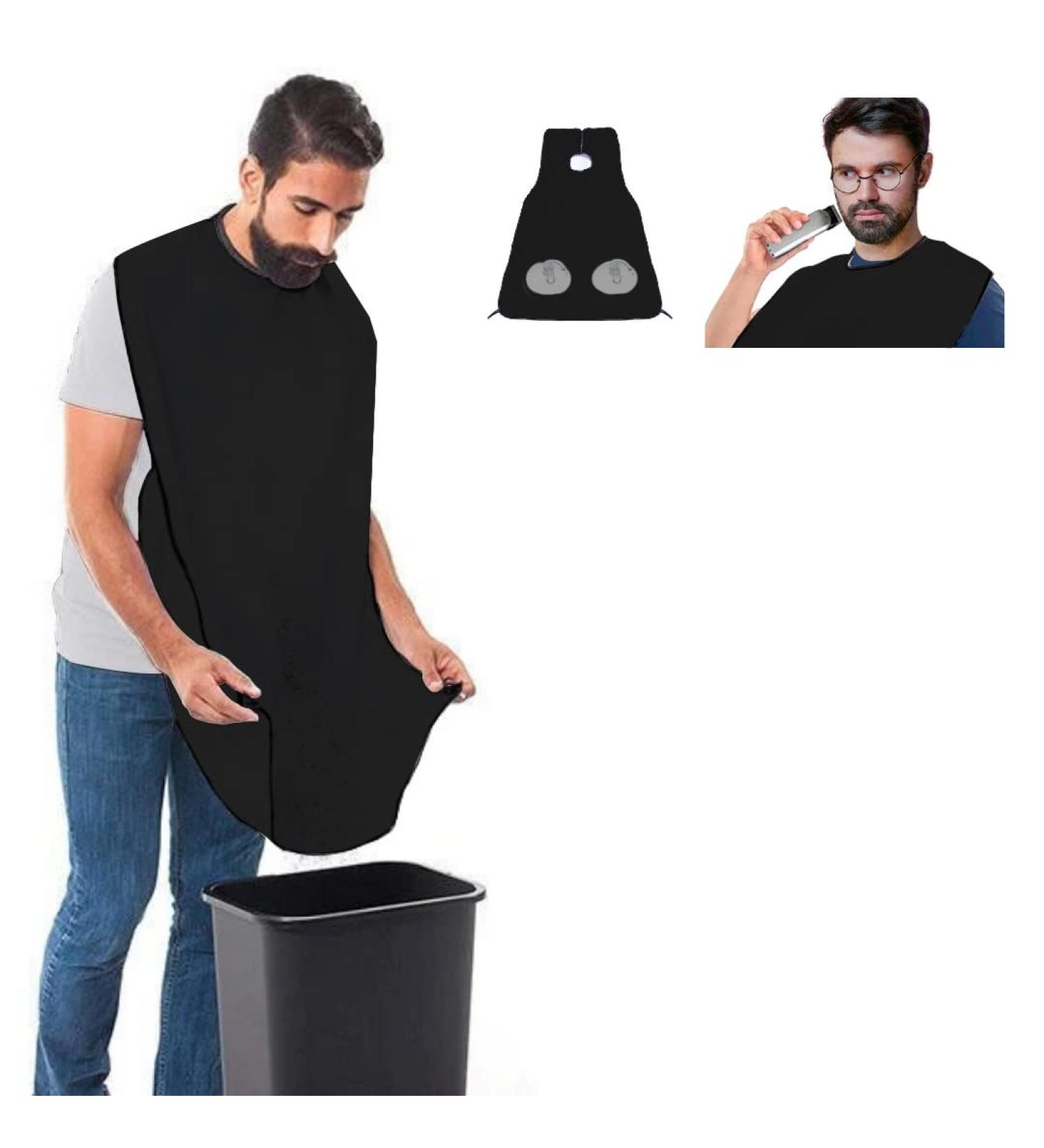 Buy Bard Apron for Men with Suction Cup - Non-Stick Facial Hair Trimming & Shaving Apron - White & Black - Buy Online on GoSupps.com